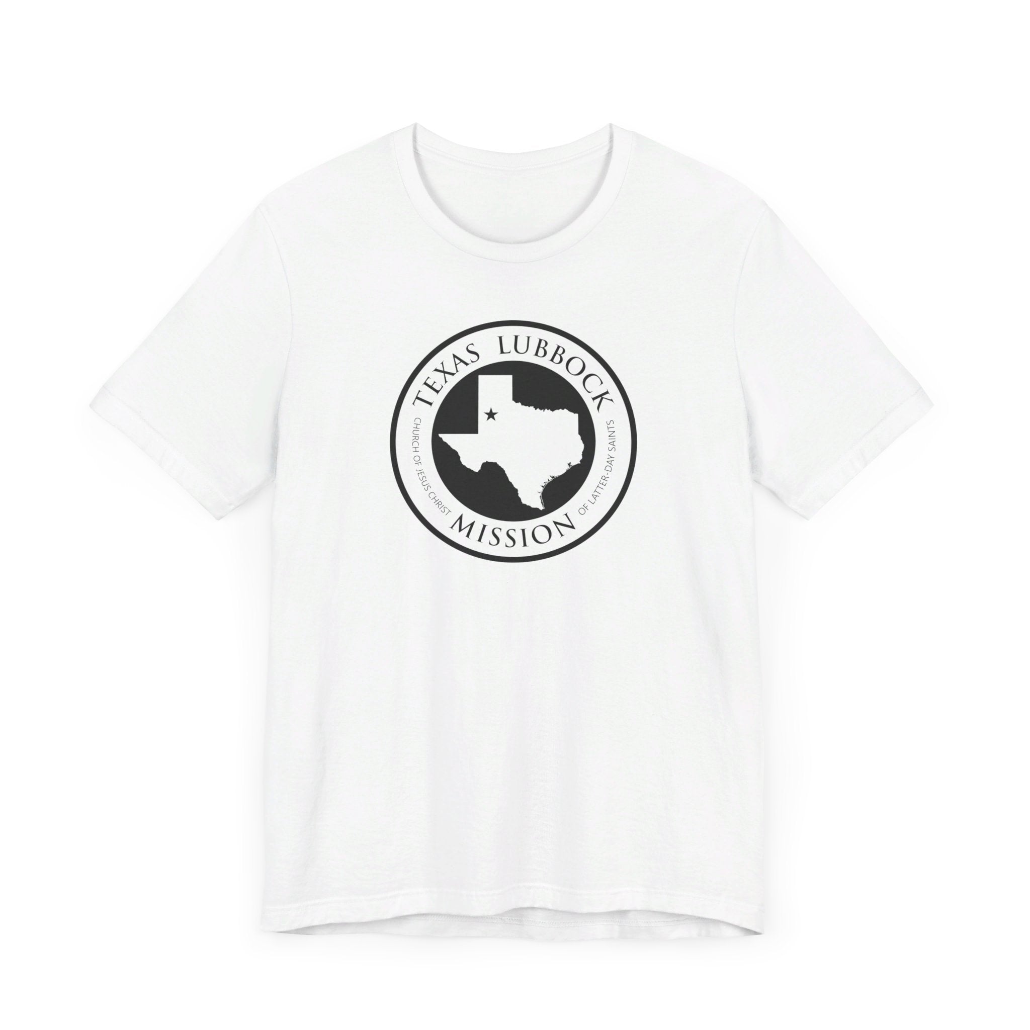 Texas Lubbock Mission Circular Monochrome Logo T-Shirt - Mission Wishlist - LDS Missionary Gift Store