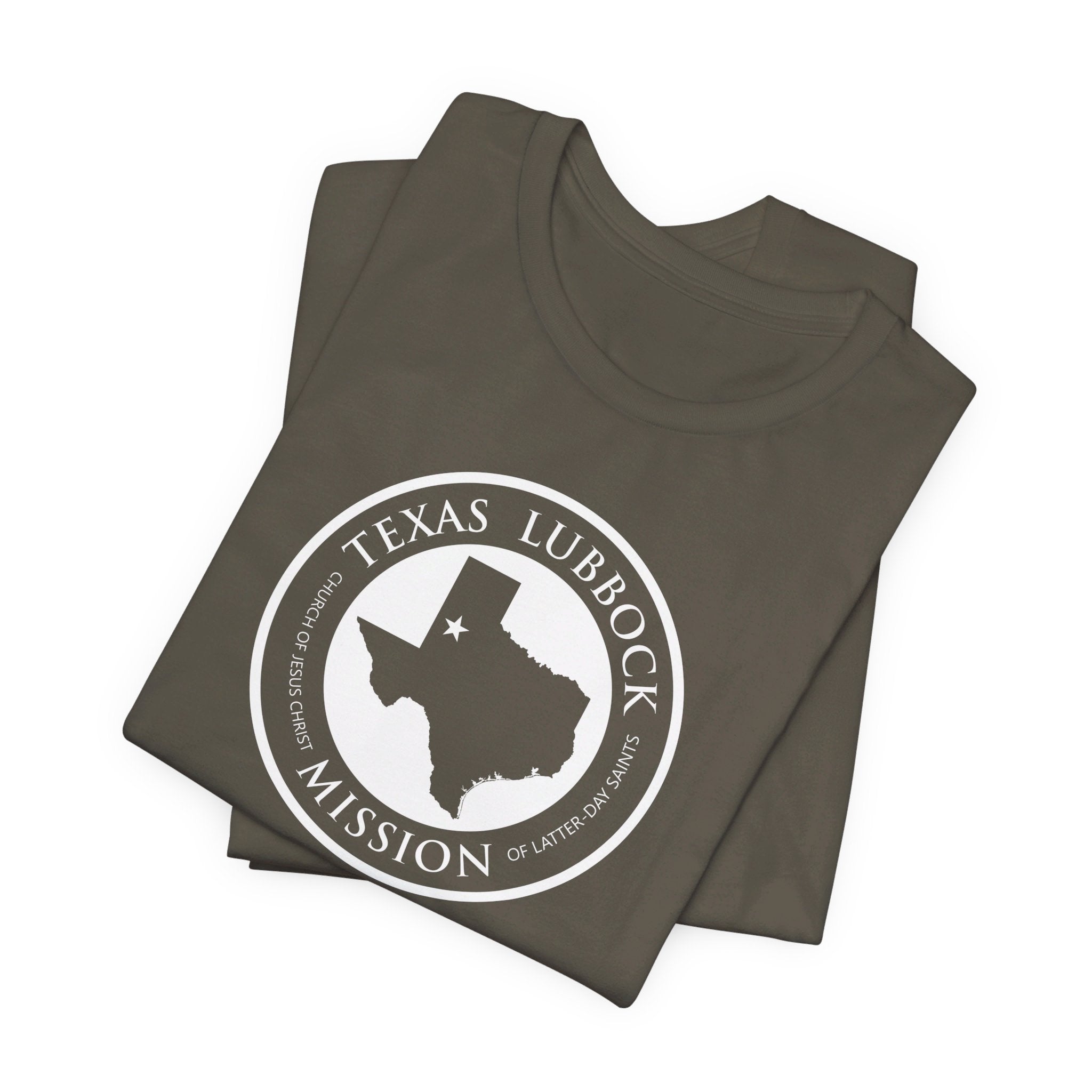 Texas Lubbock Mission Circular Monochrome Logo T-Shirt - Mission Wishlist - LDS Missionary Gift Store