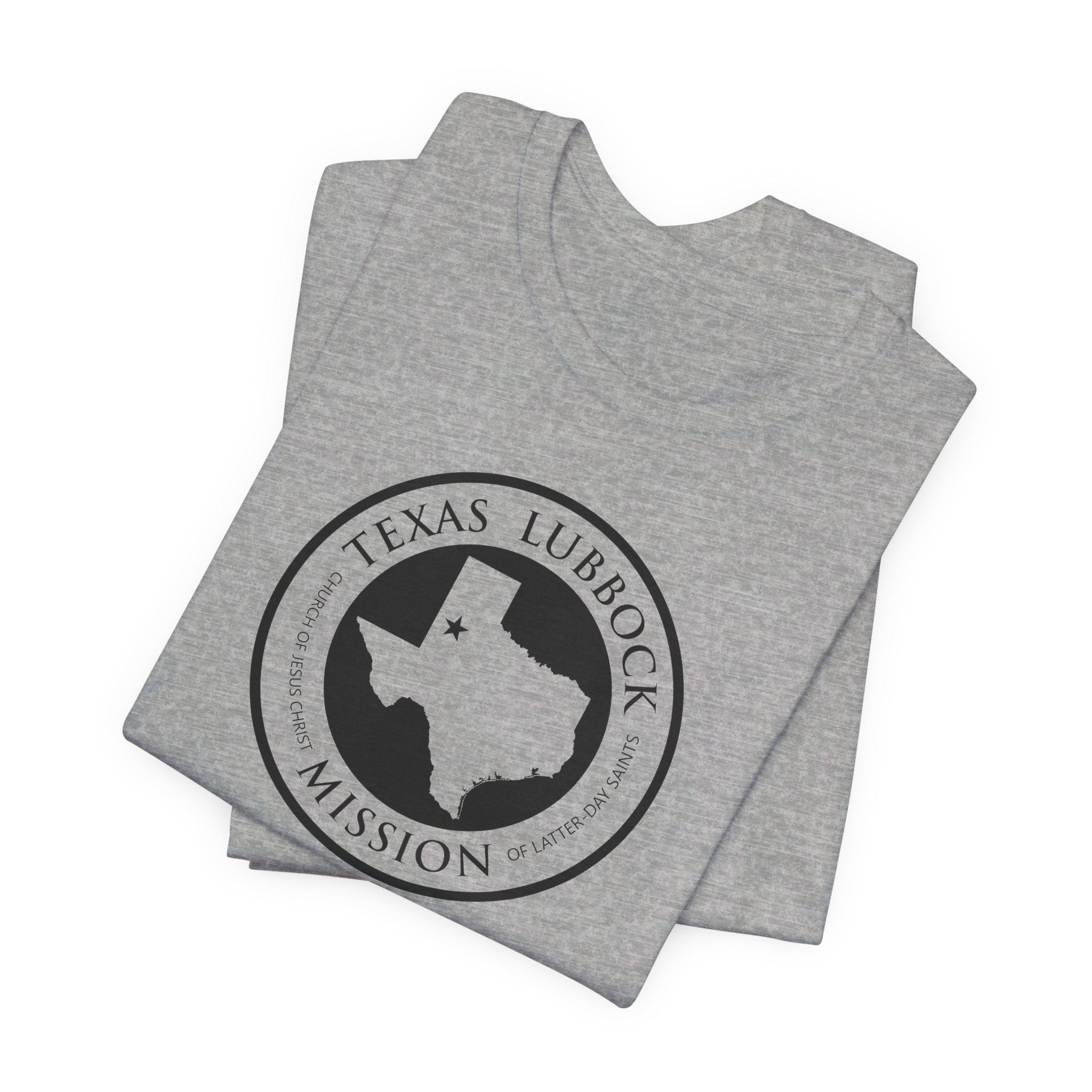 Texas Lubbock Mission Circular Monochrome Logo T-Shirt - Mission Wishlist - LDS Missionary Gift Store