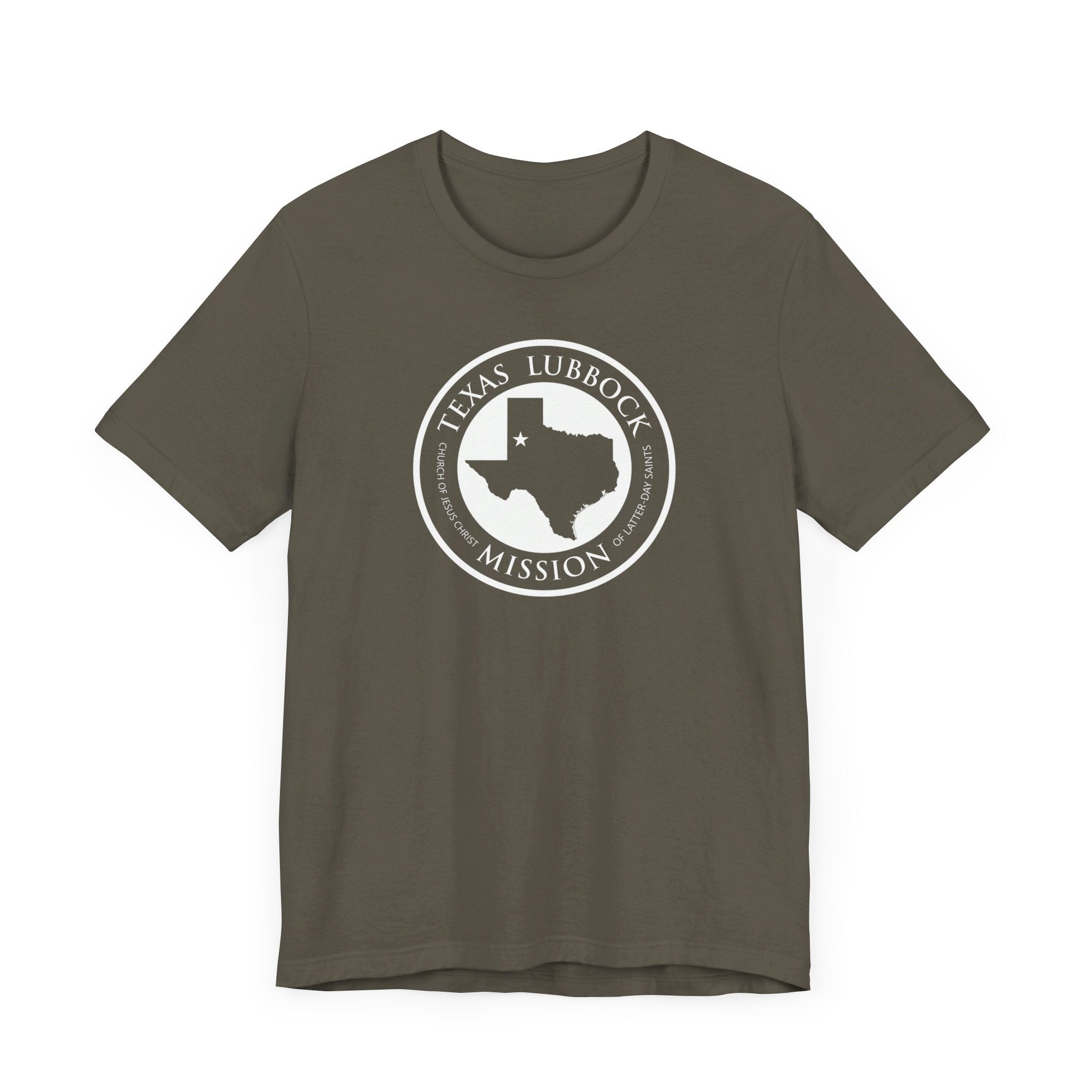 Texas Lubbock Mission Circular Monochrome Logo T-Shirt - Mission Wishlist - LDS Missionary Gift Store