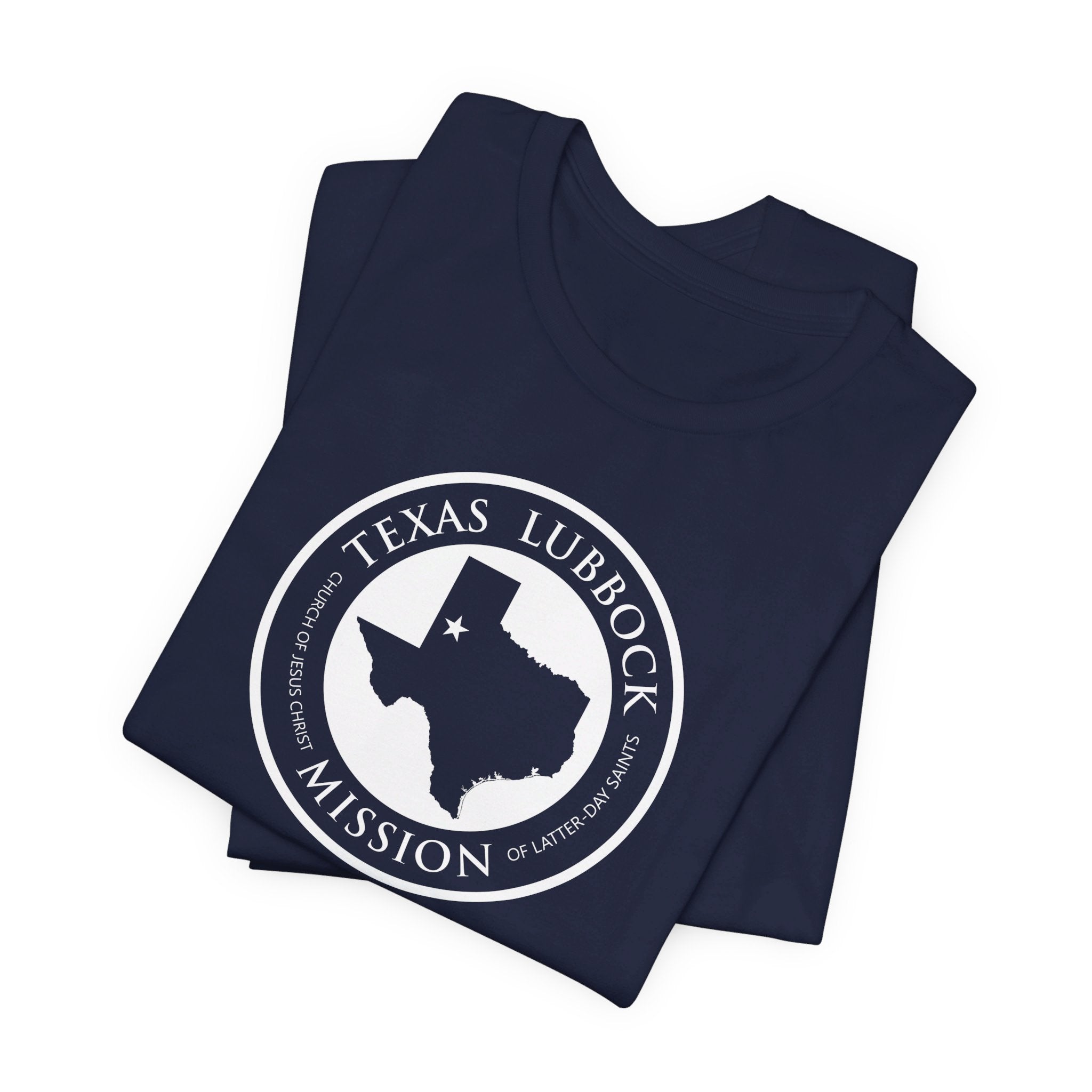 Texas Lubbock Mission Circular Monochrome Logo T-Shirt - Mission Wishlist - LDS Missionary Gift Store