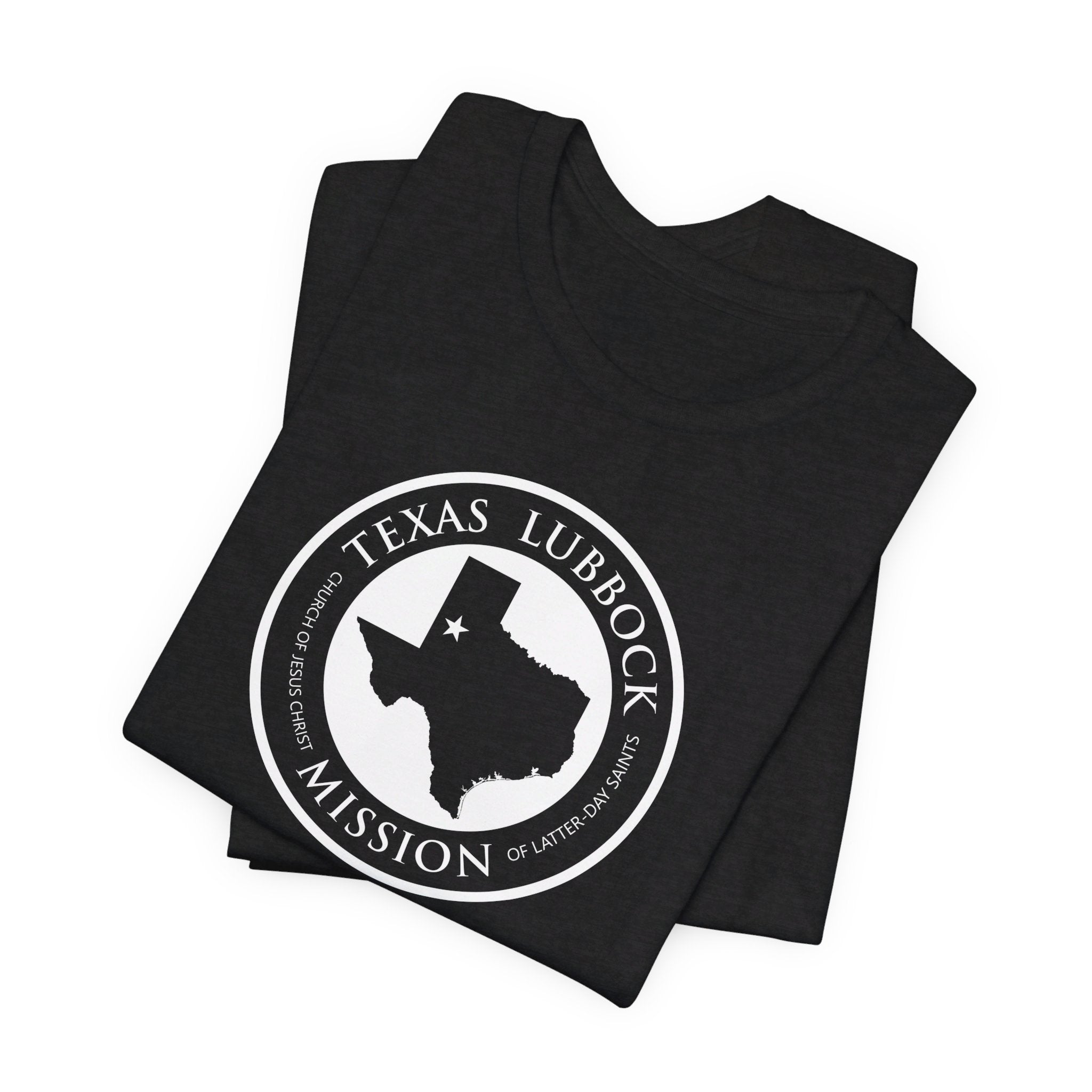 Texas Lubbock Mission Circular Monochrome Logo T-Shirt - Mission Wishlist - LDS Missionary Gift Store