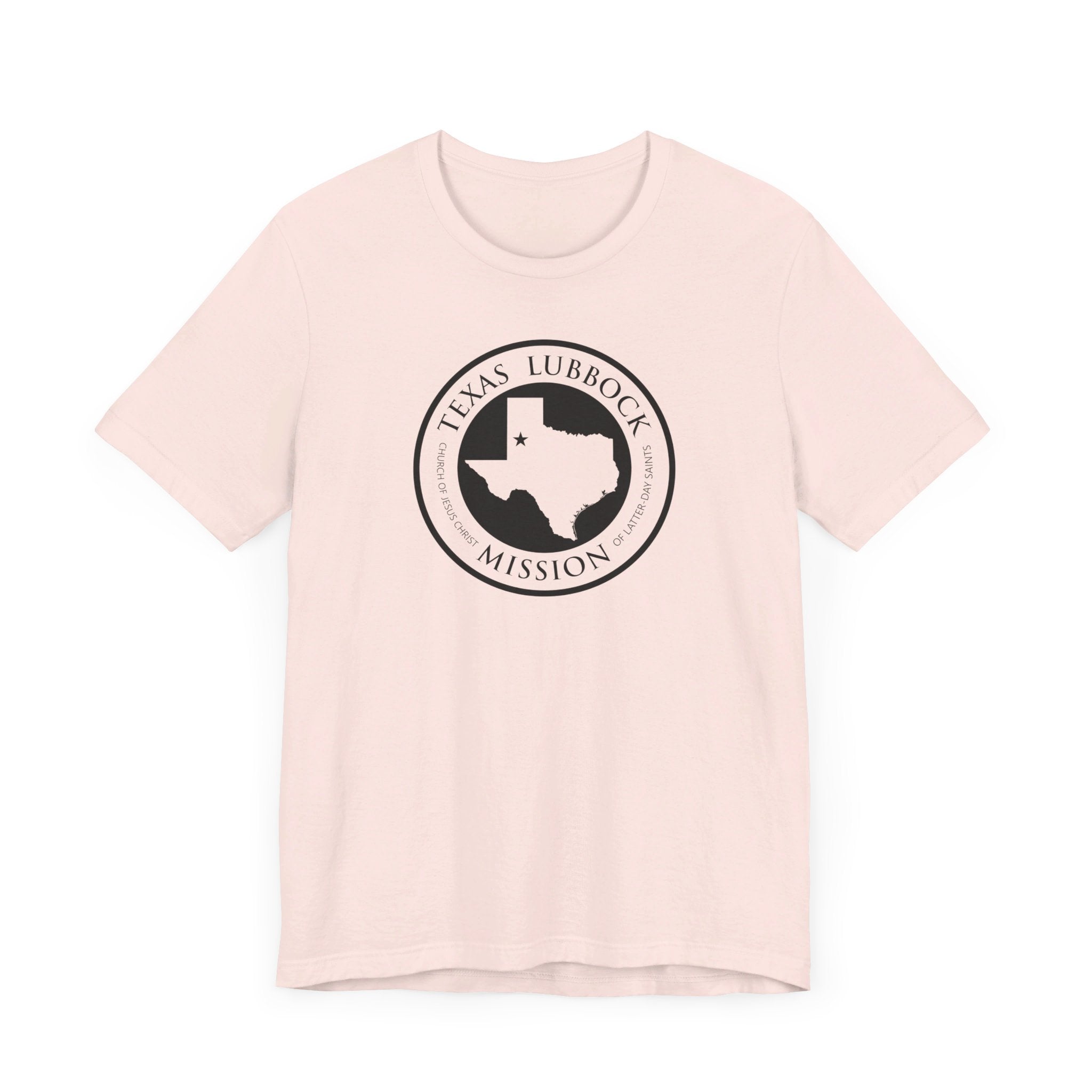 Texas Lubbock Mission Circular Monochrome Logo T-Shirt - Mission Wishlist - LDS Missionary Gift Store