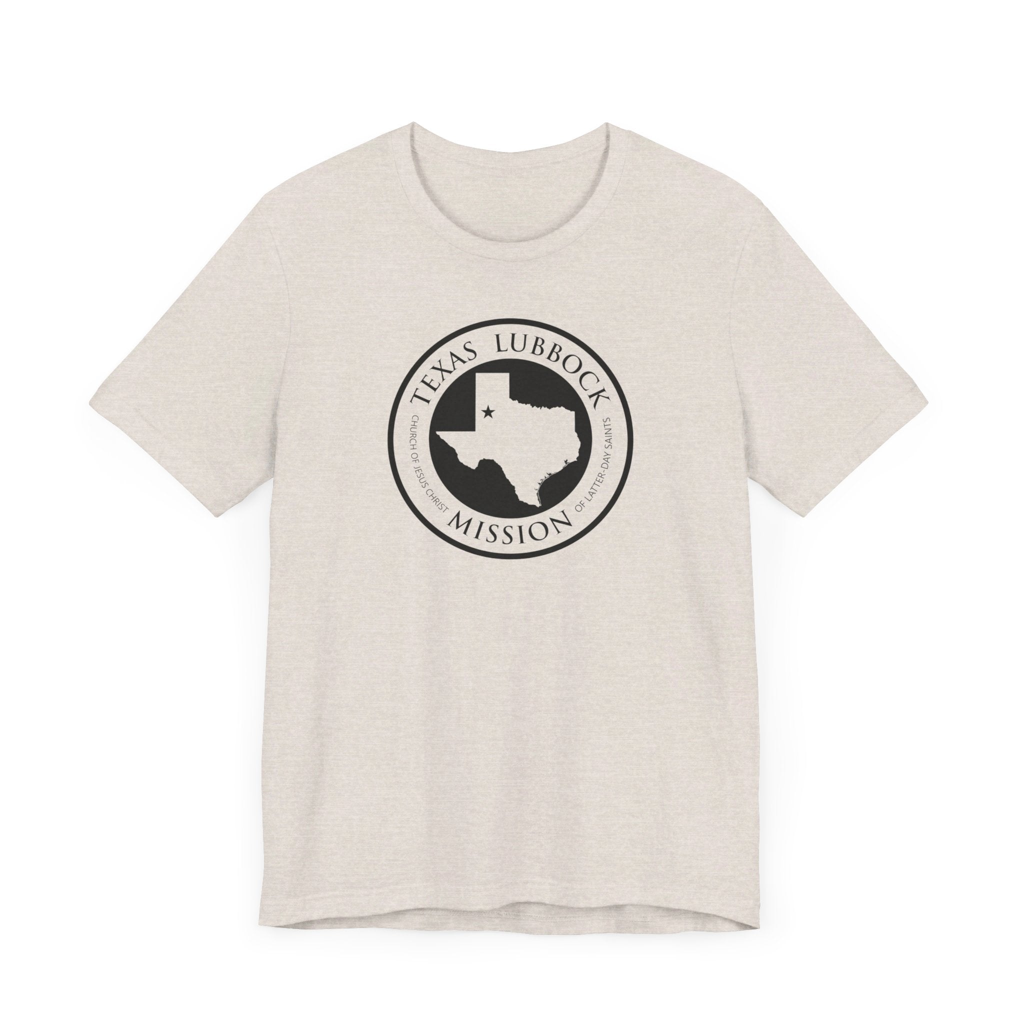 Texas Lubbock Mission Circular Monochrome Logo T-Shirt - Mission Wishlist - LDS Missionary Gift Store