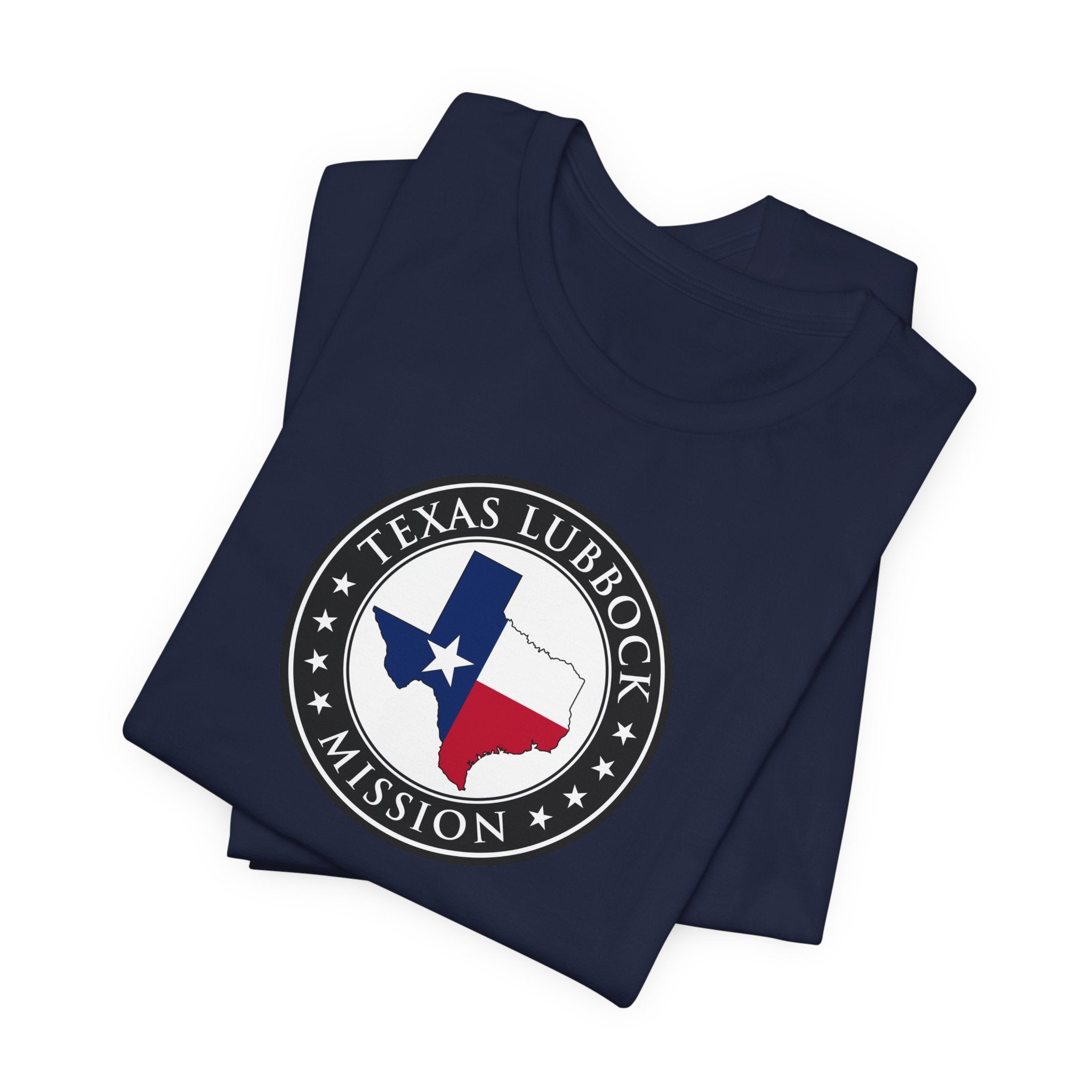 Texas Lubbock Mission State Flag Logo (Black Border) T-shirt - Mission Wishlist - LDS Missionary Gift Store