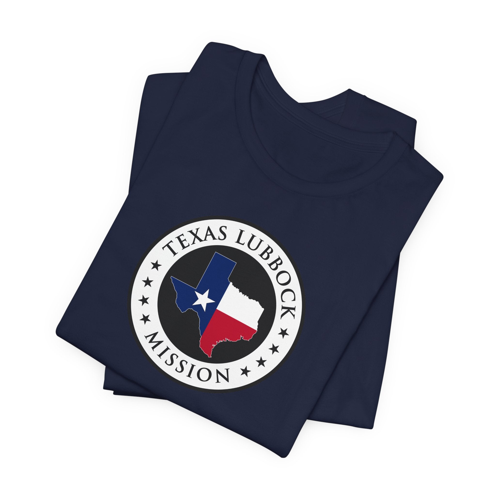 Texas Lubbock Mission State Flag Logo (White Border) T-shirt - Mission Wishlist - LDS Missionary Gift Store