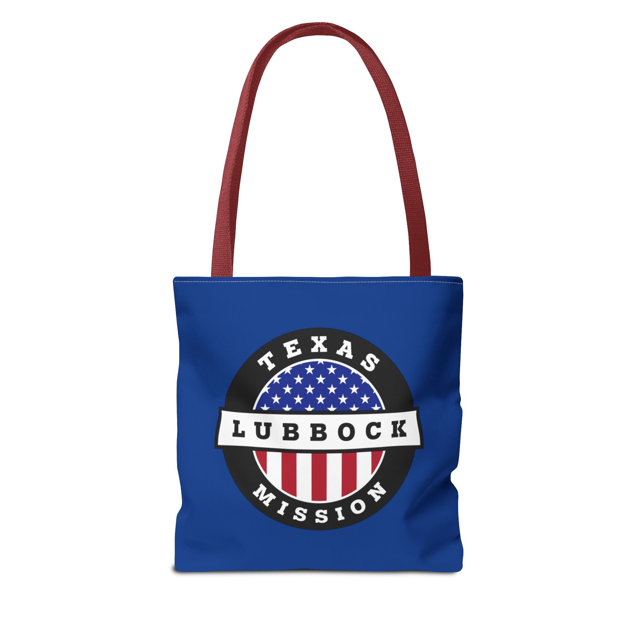 Texas Lubbock Mission USA Flag Logo Tote Bag Blue - Mission Wishlist - LDS Missionary Gift Store