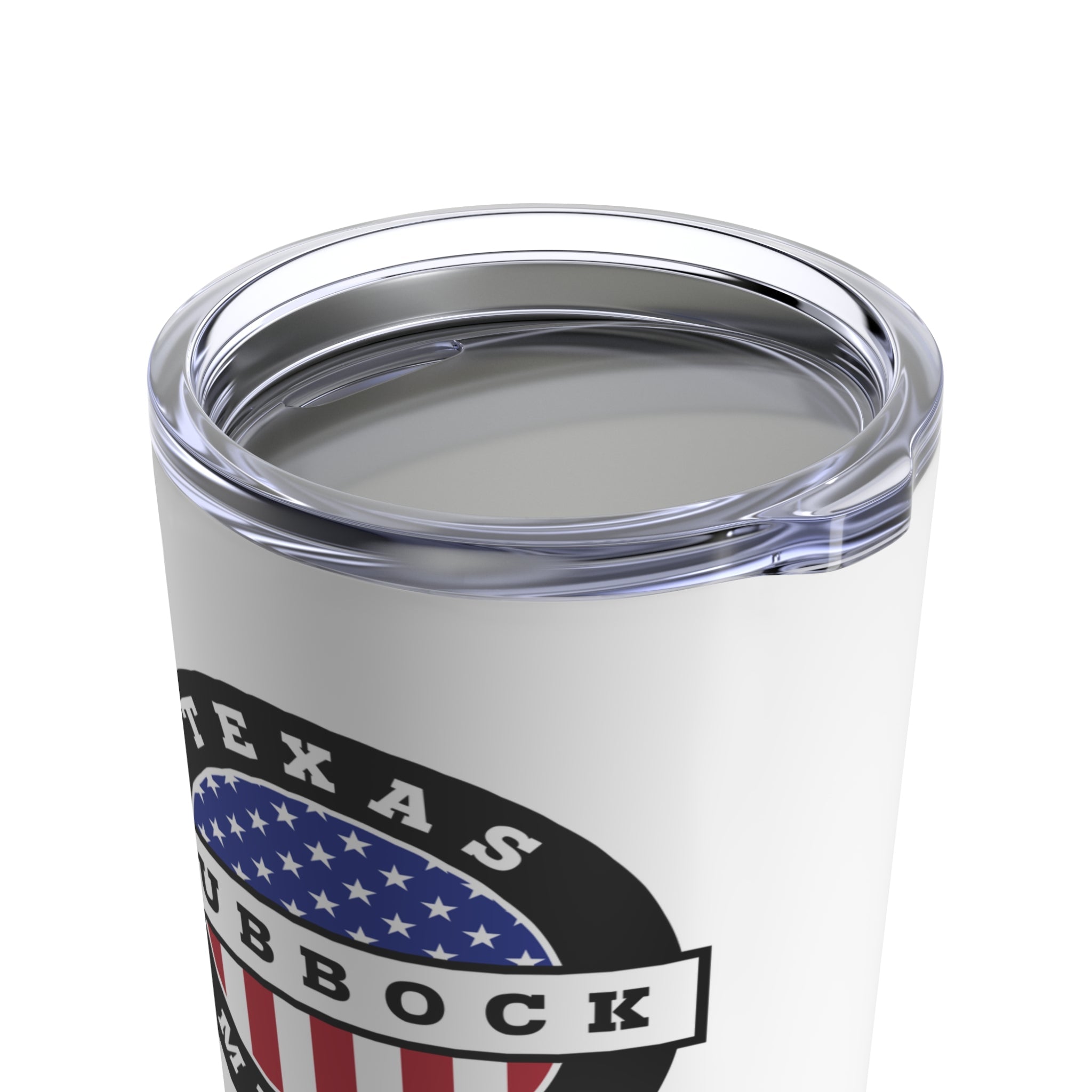 Texas Lubbock Mission USA Flag Logo Tumbler 20oz White - Mission Wishlist - LDS Missionary Gift Store