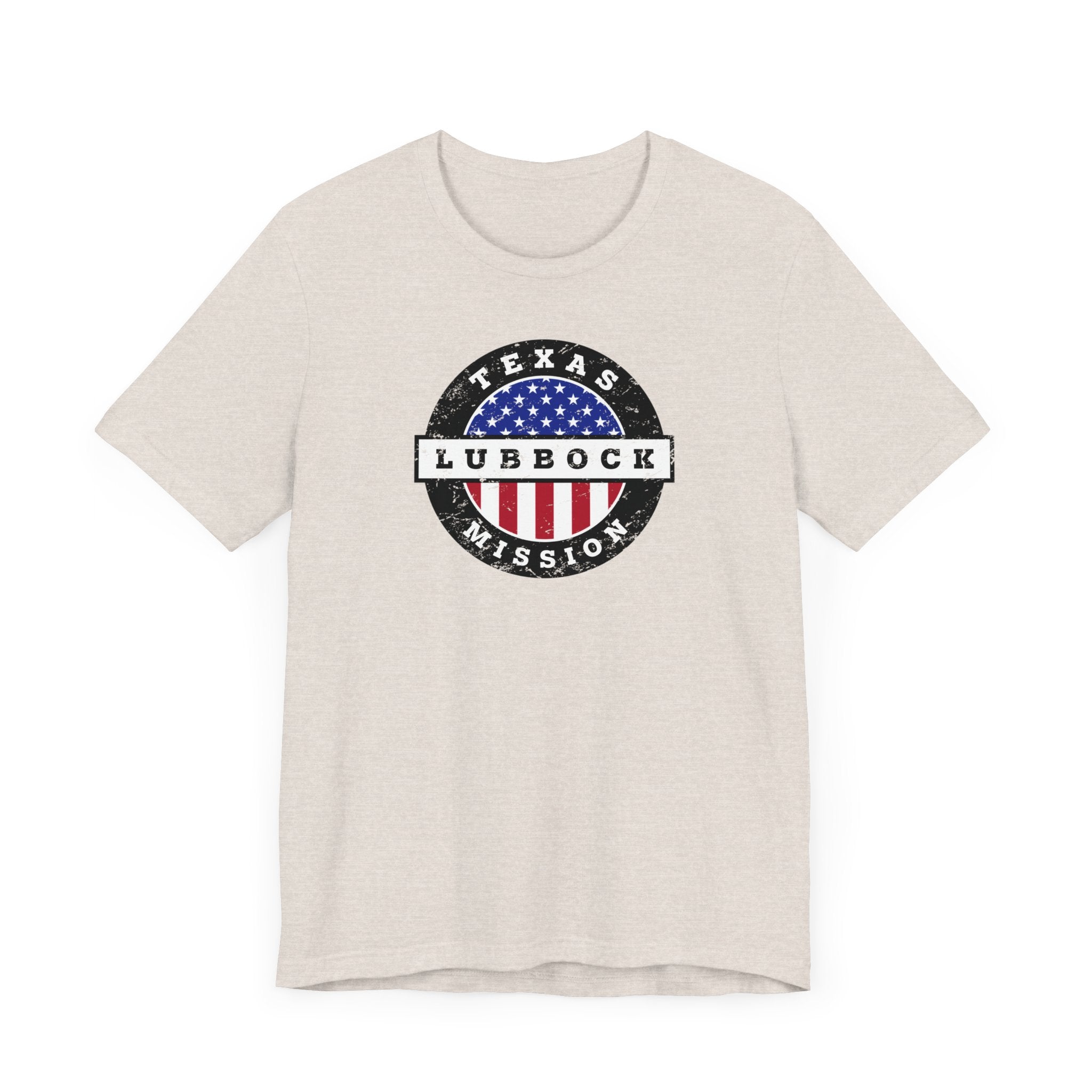 Texas Lubbock Mission Vintage Circular USA Flag T-Shirt - Mission Wishlist - LDS Missionary Gift Store