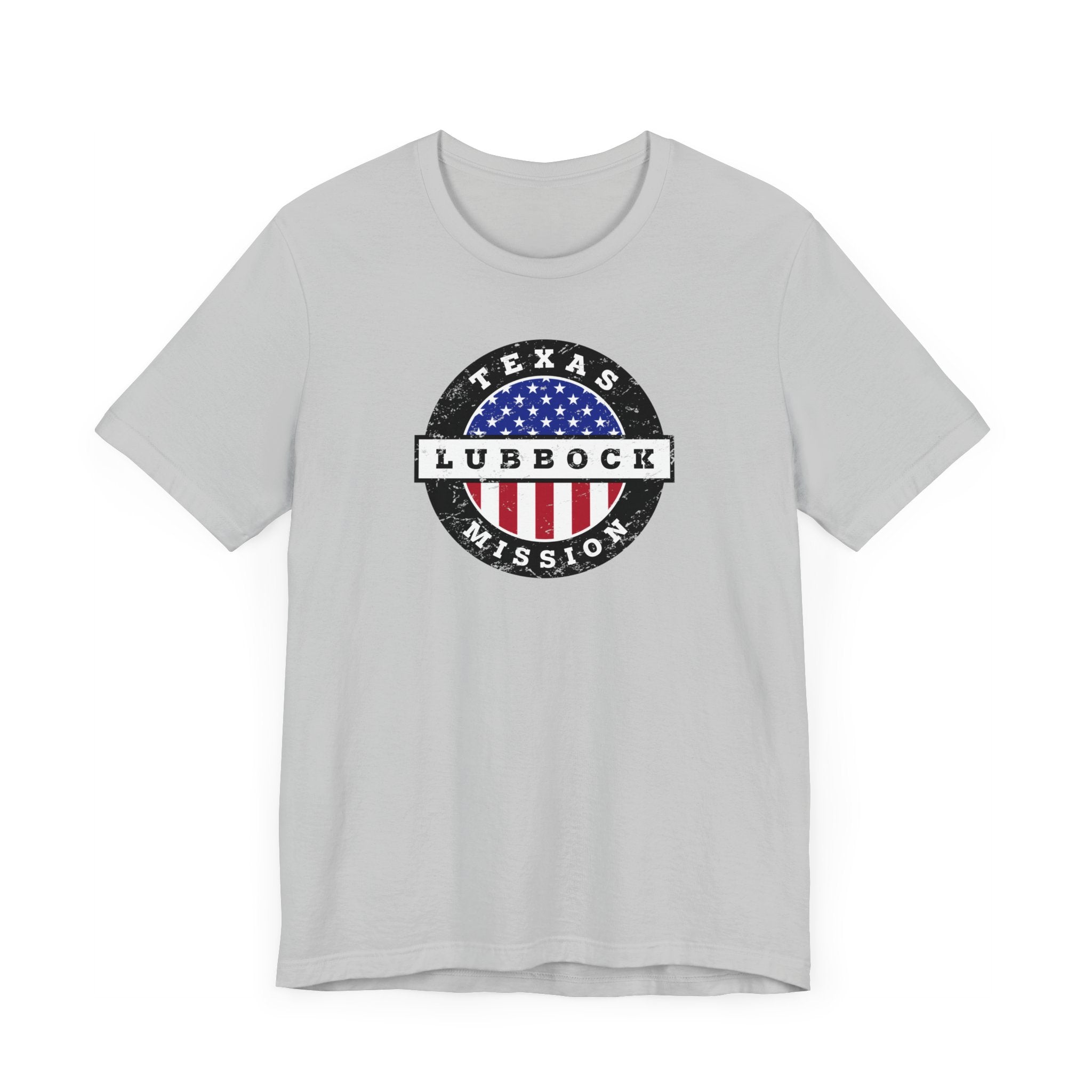 Texas Lubbock Mission Vintage Circular USA Flag T-Shirt - Mission Wishlist - LDS Missionary Gift Store