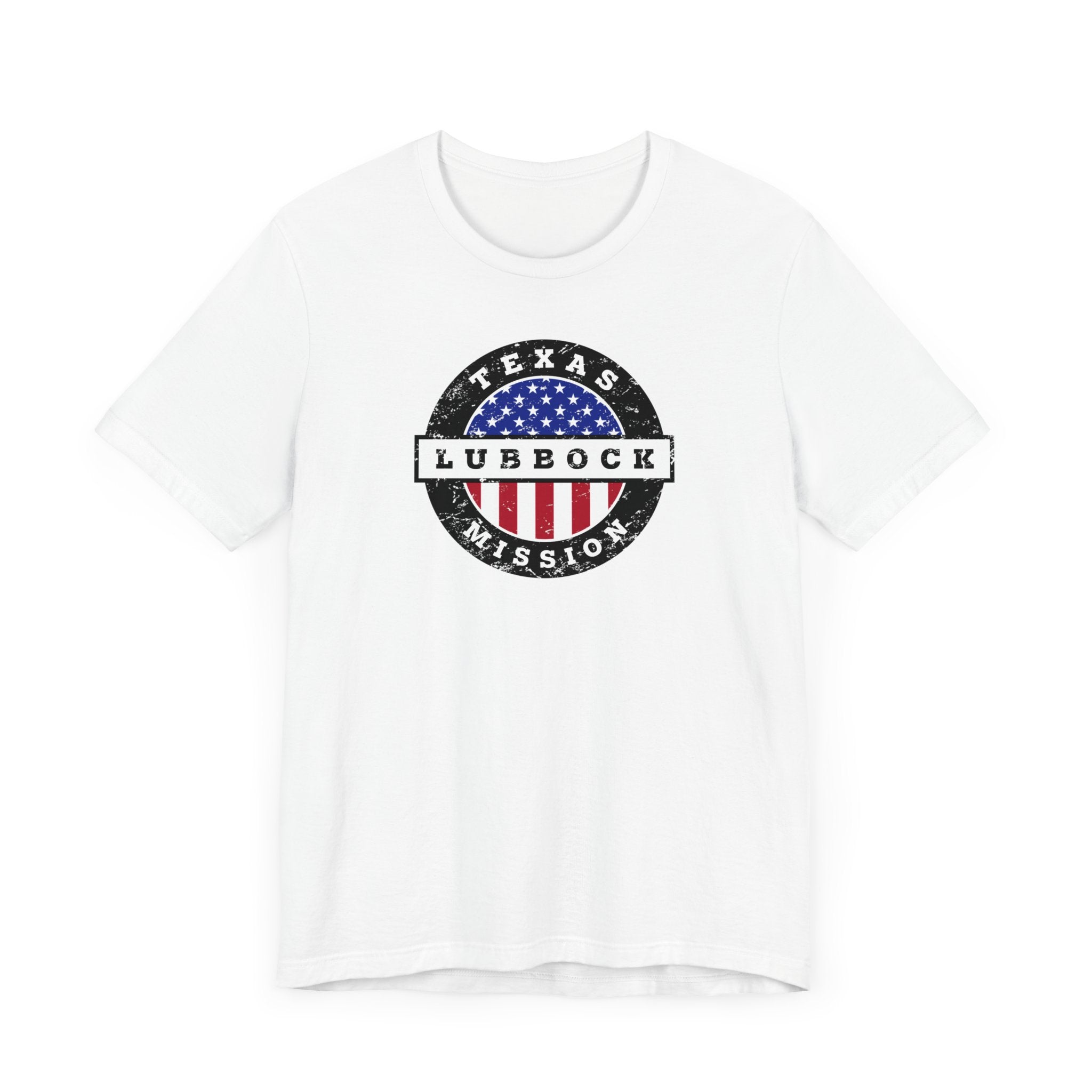 Texas Lubbock Mission Vintage Circular USA Flag T-Shirt - Mission Wishlist - LDS Missionary Gift Store