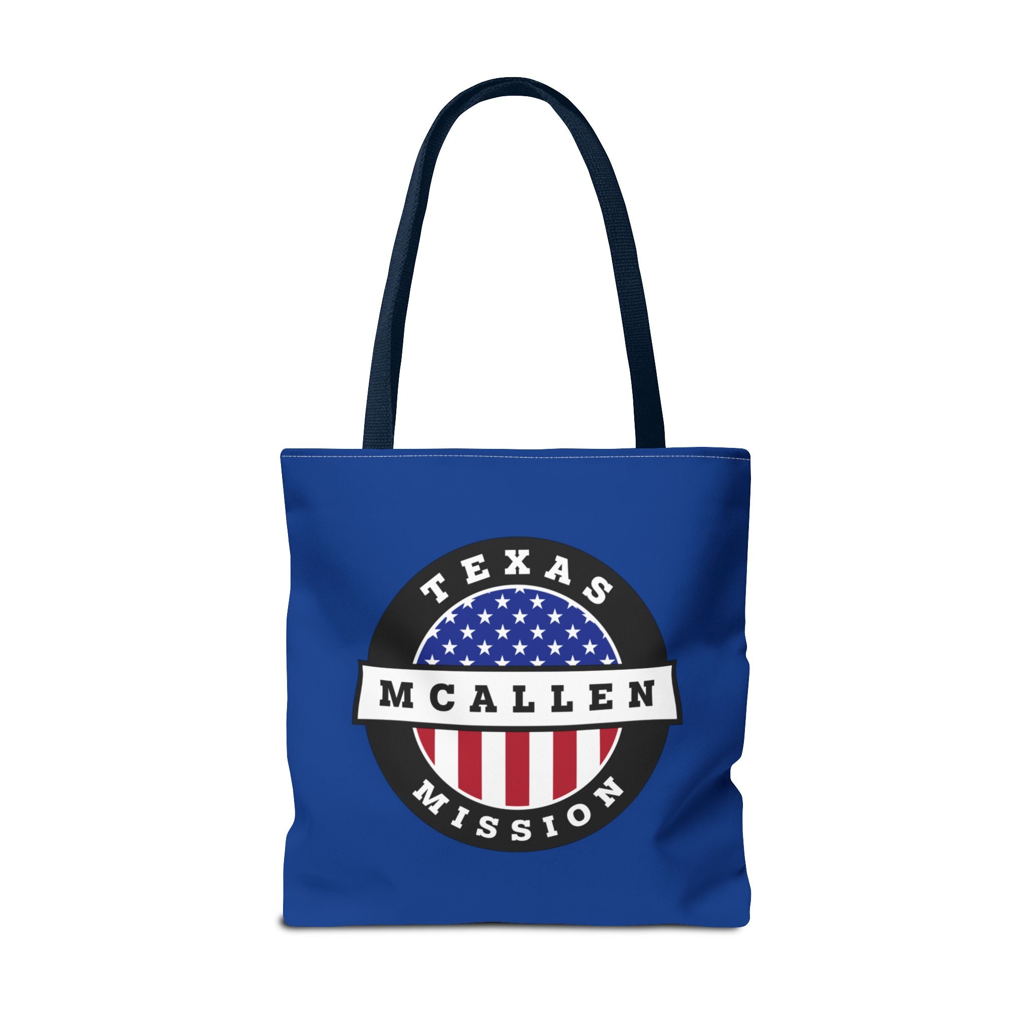 Texas McAllen Mission USA Flag Logo Tote Bag Blue - Latter-Day Saint LDS Missionary Gift - Book of Mormon