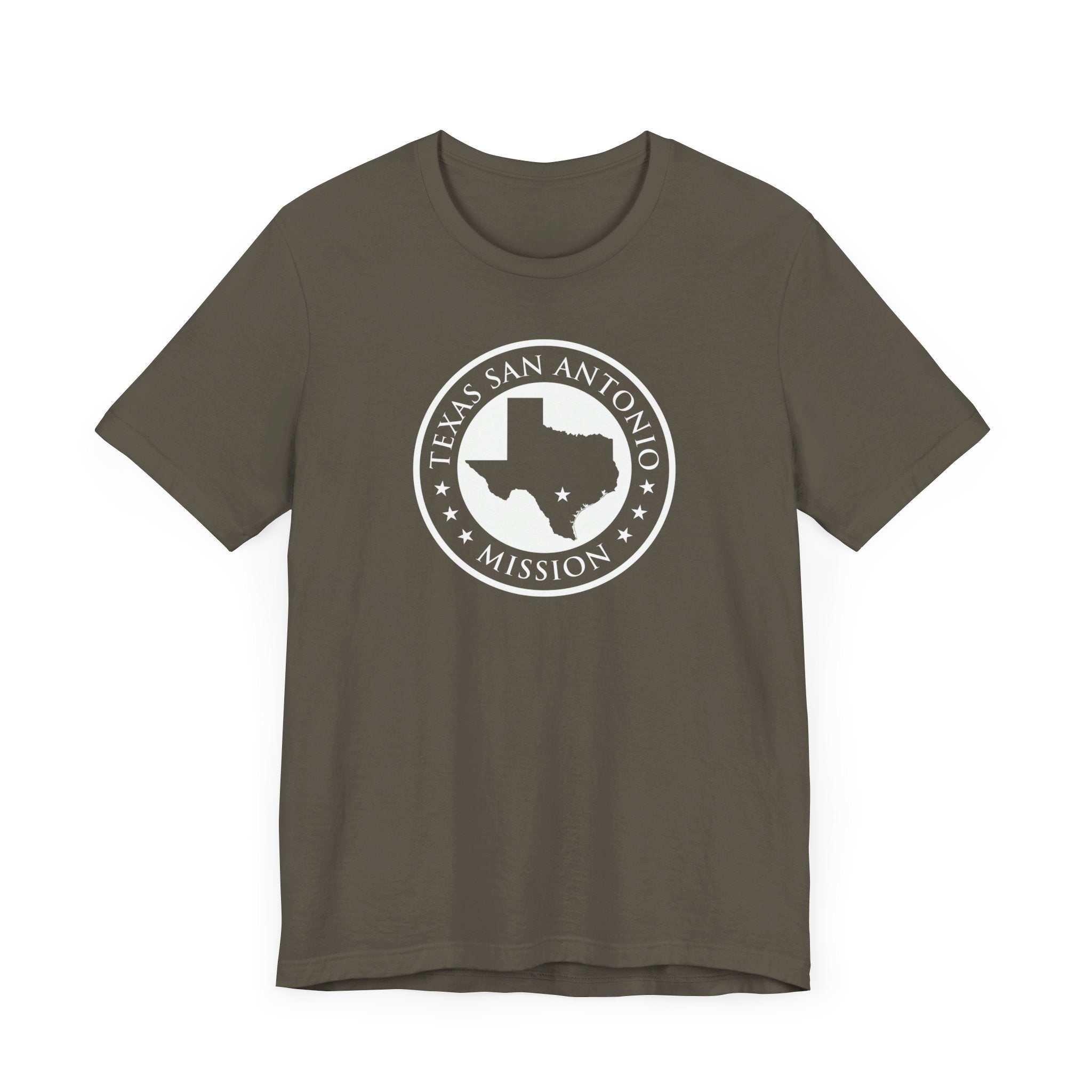 Texas San Antonio Mission Circular Monochrome Logo T-Shirt - Mission Wishlist - LDS Missionary Gift Store