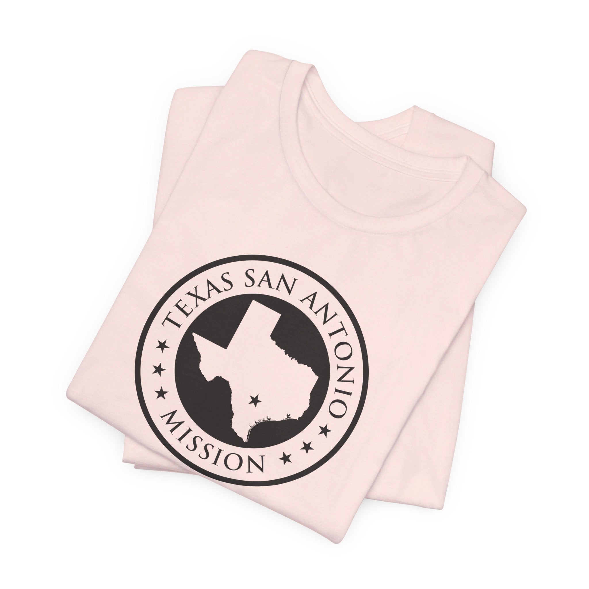 Texas San Antonio Mission Circular Monochrome Logo T-Shirt - Mission Wishlist - LDS Missionary Gift Store