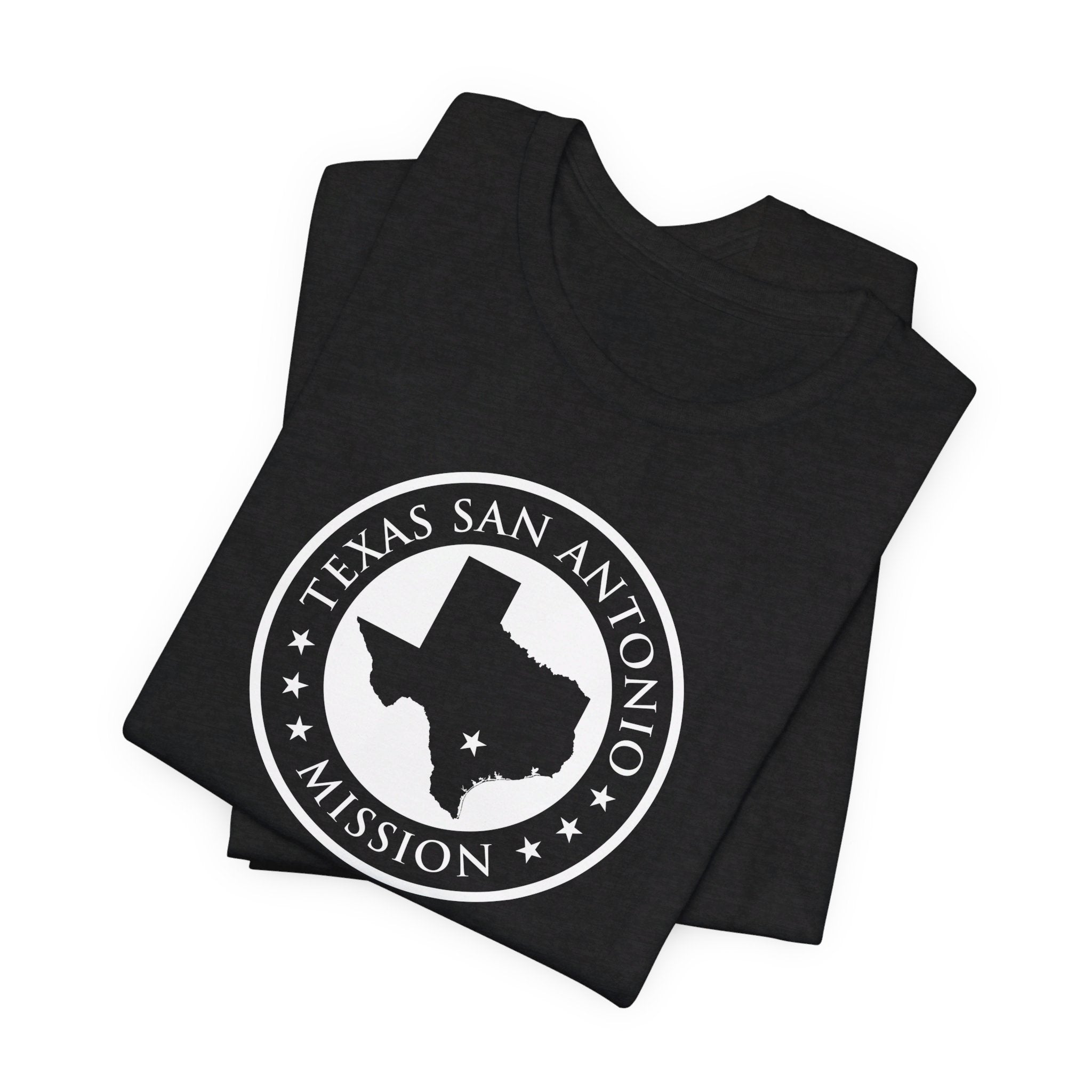 Texas San Antonio Mission Circular Monochrome Logo T-Shirt - Mission Wishlist - LDS Missionary Gift Store