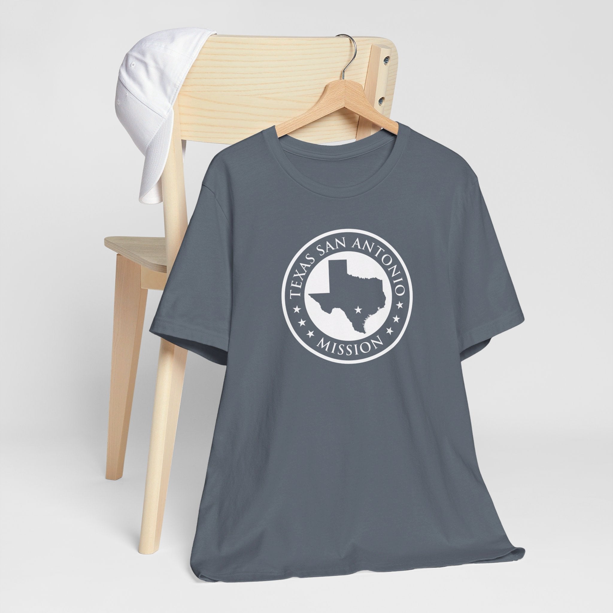 Texas San Antonio Mission Circular Monochrome Logo T-Shirt - Mission Wishlist - LDS Missionary Gift Store