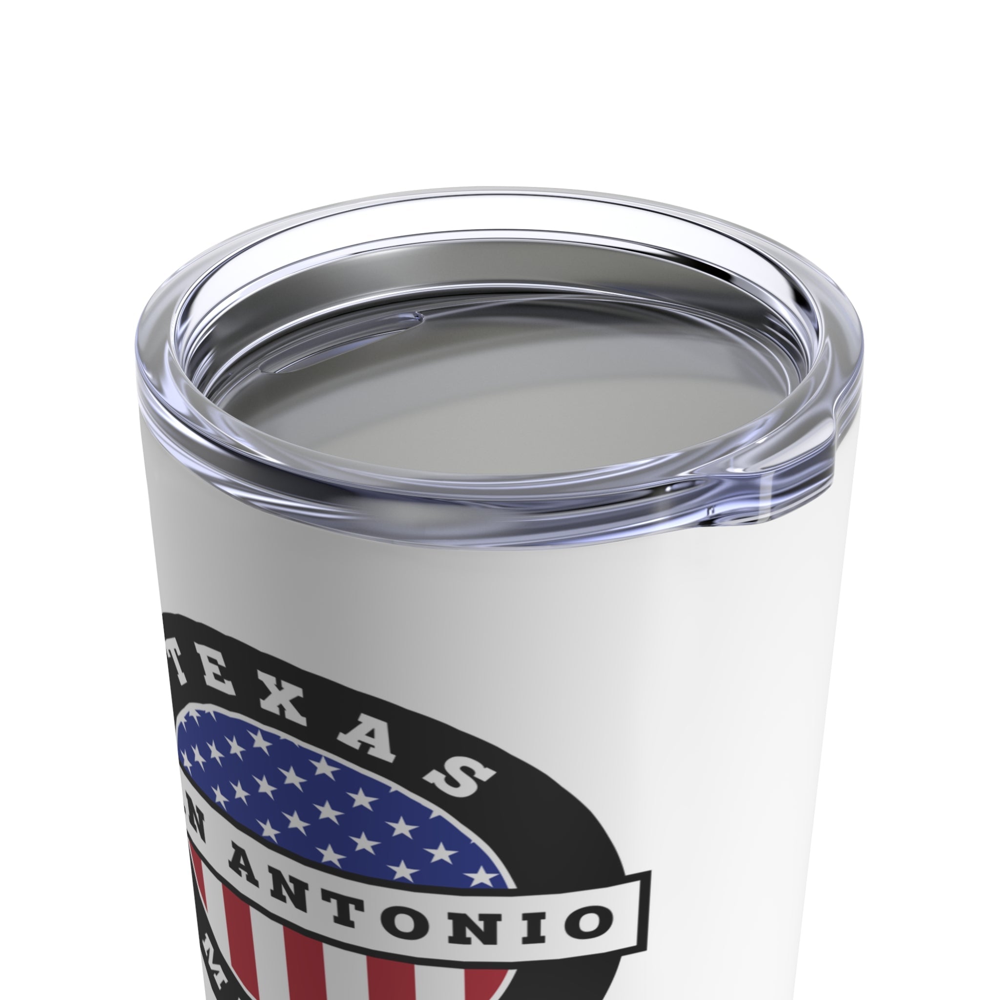 Texas San Antonio Mission USA Flag Logo Tumbler 20oz White - Latter-Day Saint LDS Missionary Gift - Book of Mormon