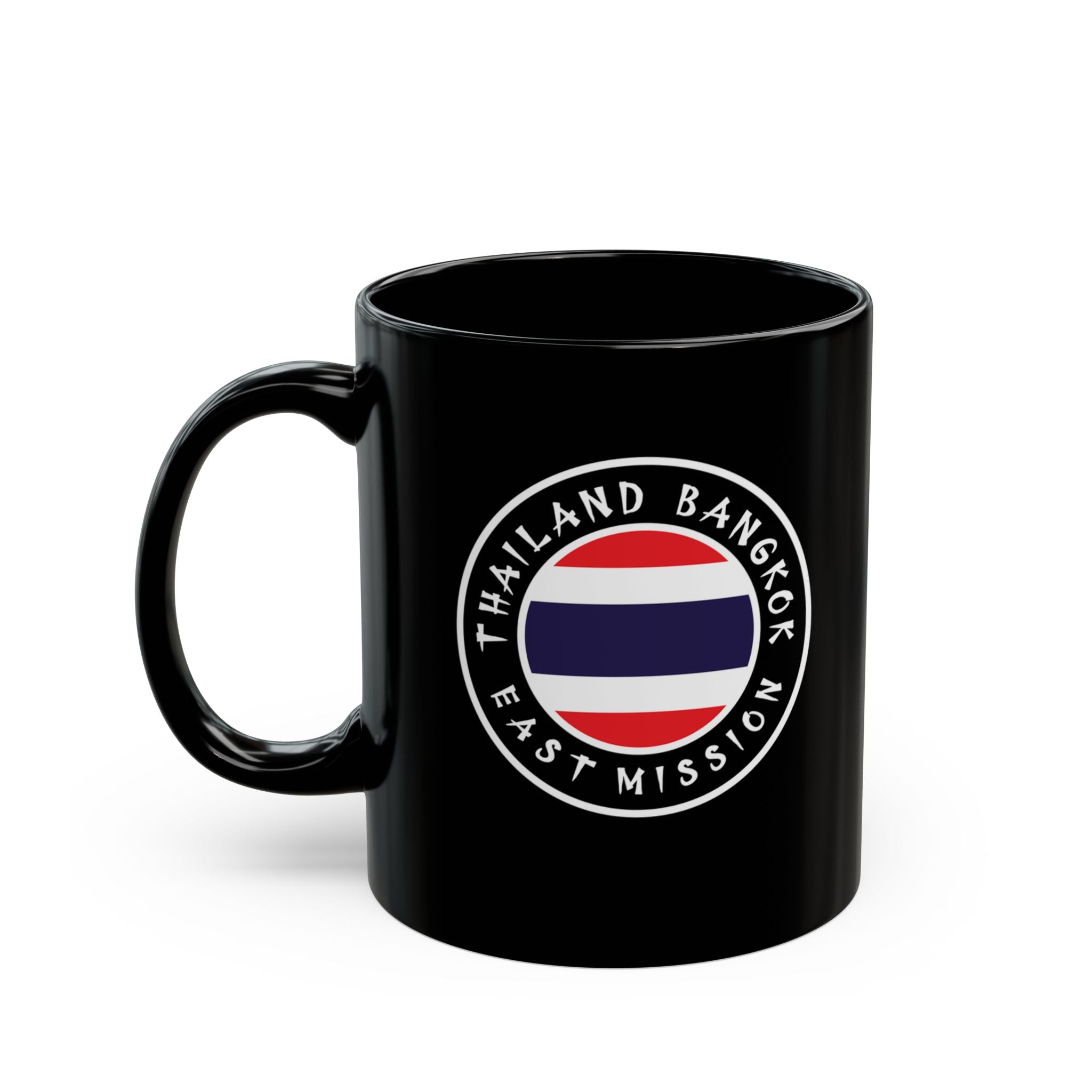 Thailand Bangkok East Mission Circular Flag Black Ceramic Mug - Mission Wishlist - LDS Missionary Gift Store