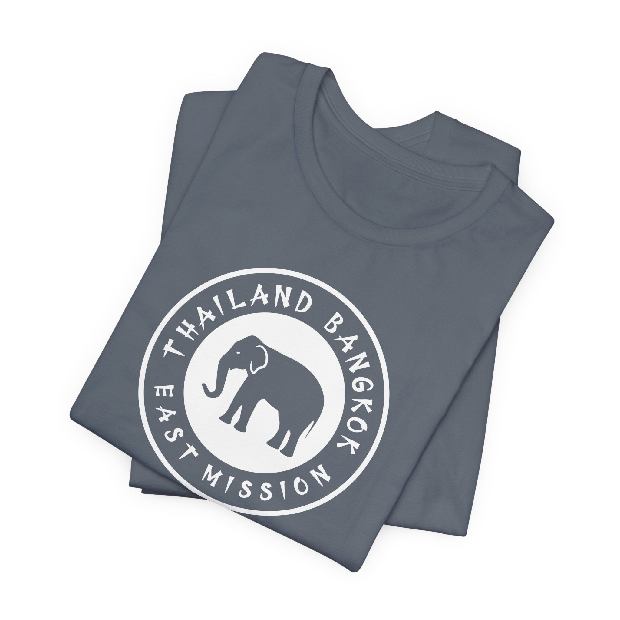 Thailand Bangkok East Mission Circular Monochrome Logo T-Shirt - Latter-Day Saint LDS Missionary Gift - Book of Mormon