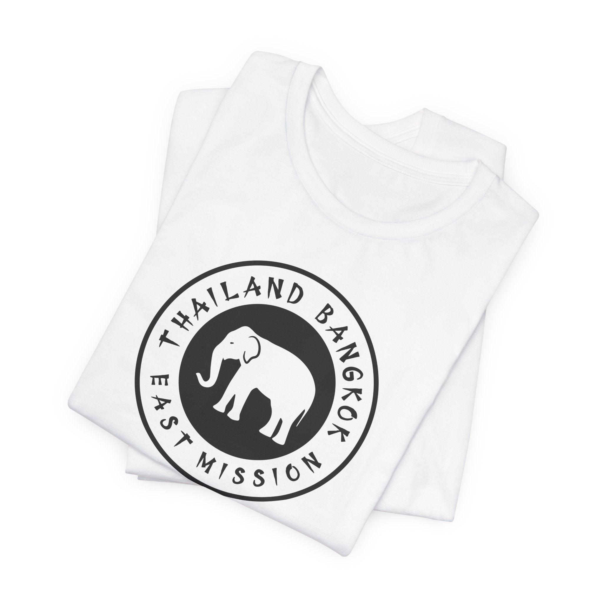 Thailand Bangkok East Mission Circular Monochrome Logo T-Shirt - Latter-Day Saint LDS Missionary Gift - Book of Mormon