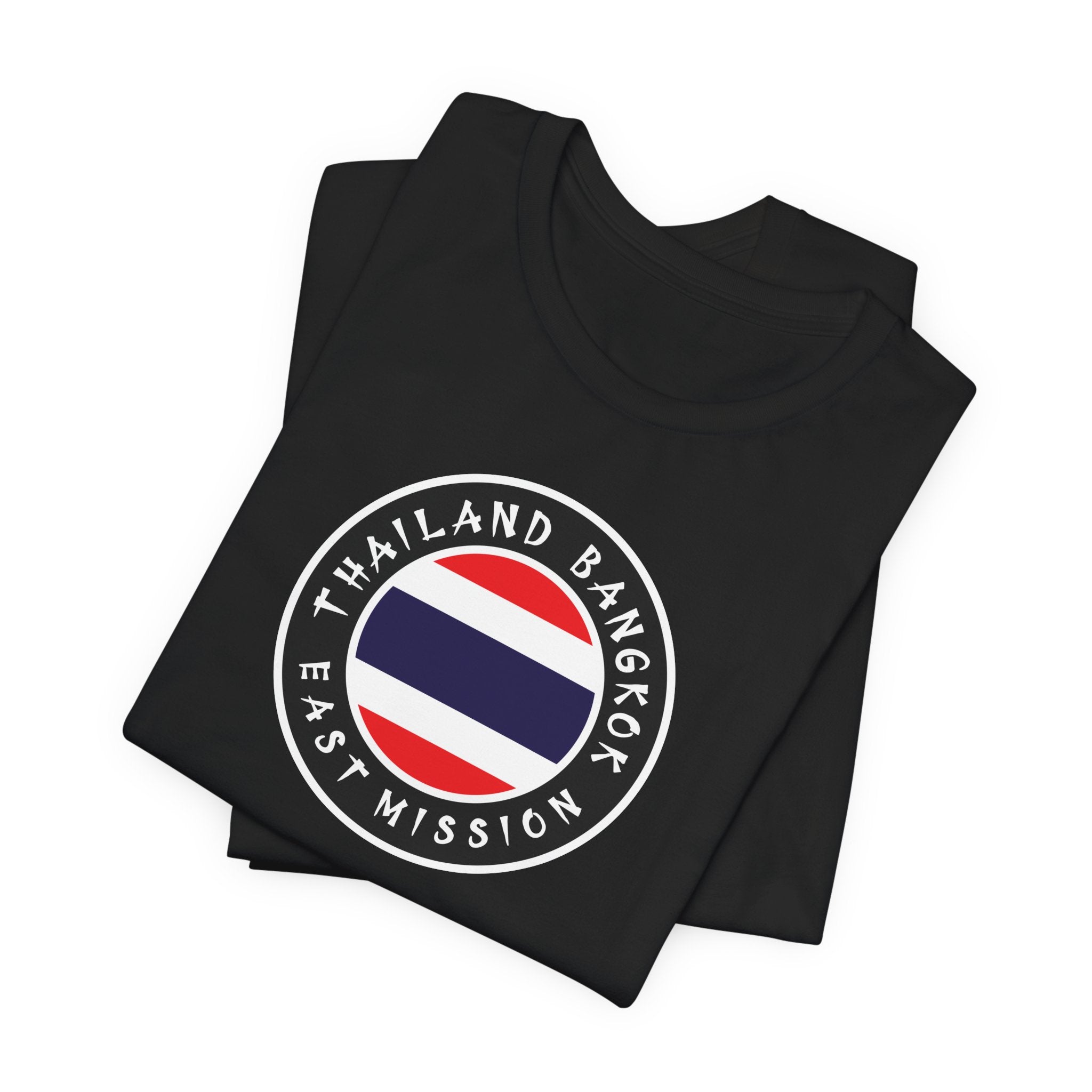 Thailand Bangkok East Mission Flag Logo (Black Border) T-shirt - Mission Wishlist - LDS Missionary Gift Store