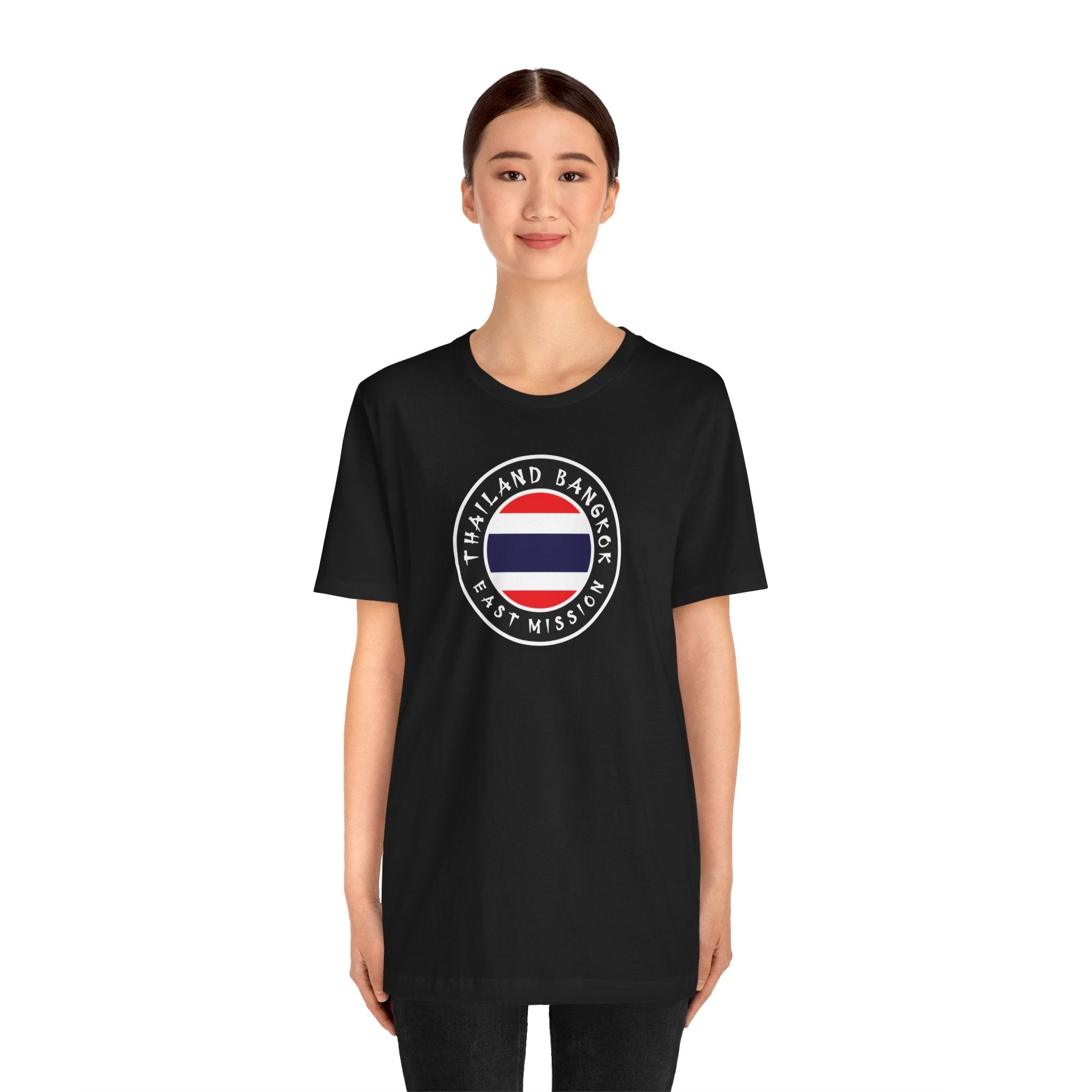 Thailand Bangkok East Mission Flag Logo (Black Border) T-shirt - Mission Wishlist - LDS Missionary Gift Store