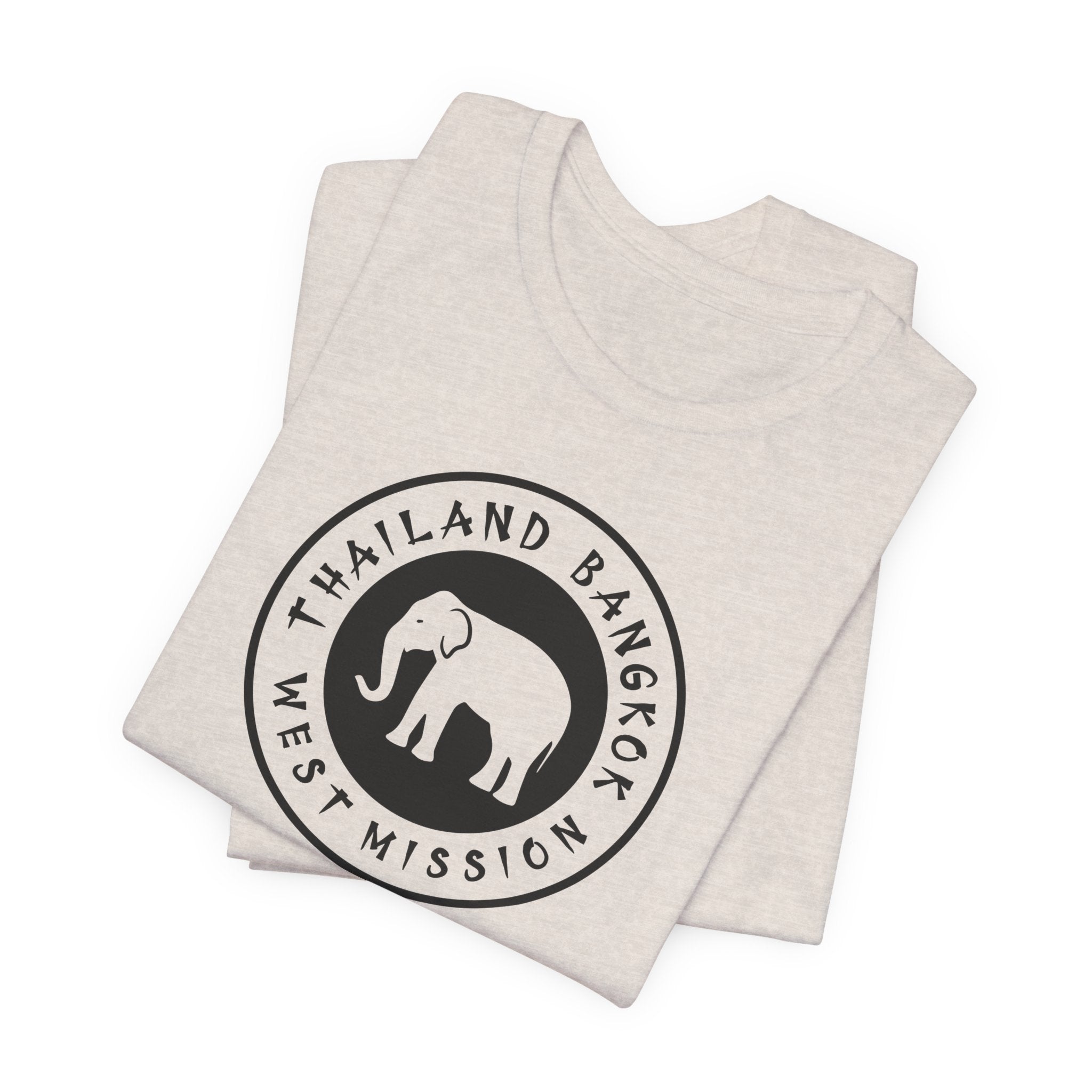Thailand Bangkok West Mission Circular Monochrome Logo T-Shirt - Latter-Day Saint LDS Missionary Gift - Book of Mormon