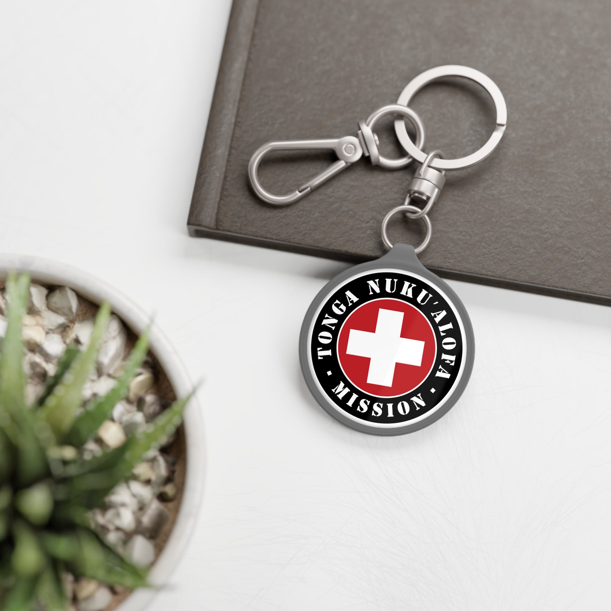 Tonga Nukualofa Mission Circle Flag Key Tag - Latter-Day Saint LDS Missionary Gift - Book of Mormon