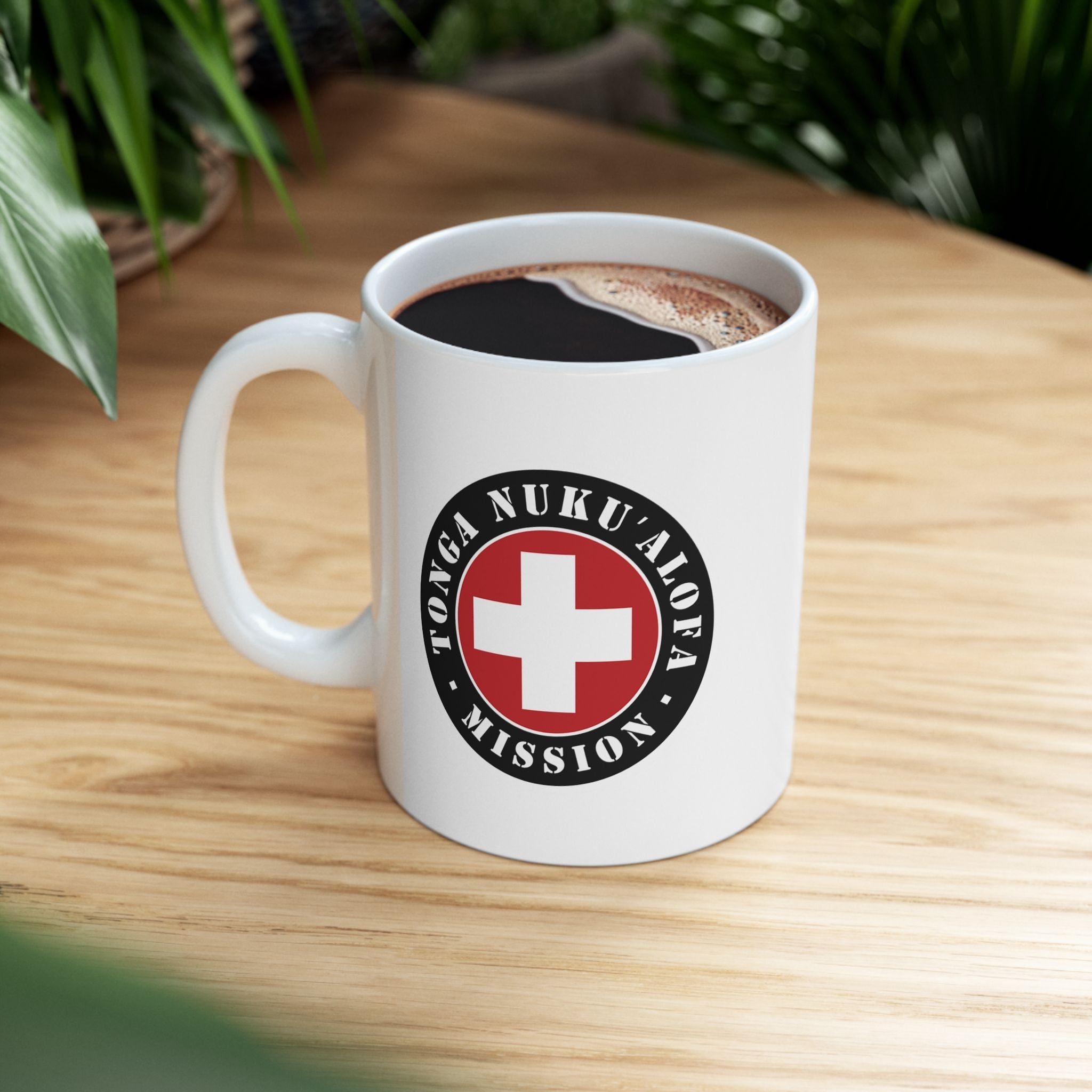 Tonga Nukualofa Mission Circular Flag White Ceramic Mug - Latter-Day Saint LDS Missionary Gift - Book of Mormon