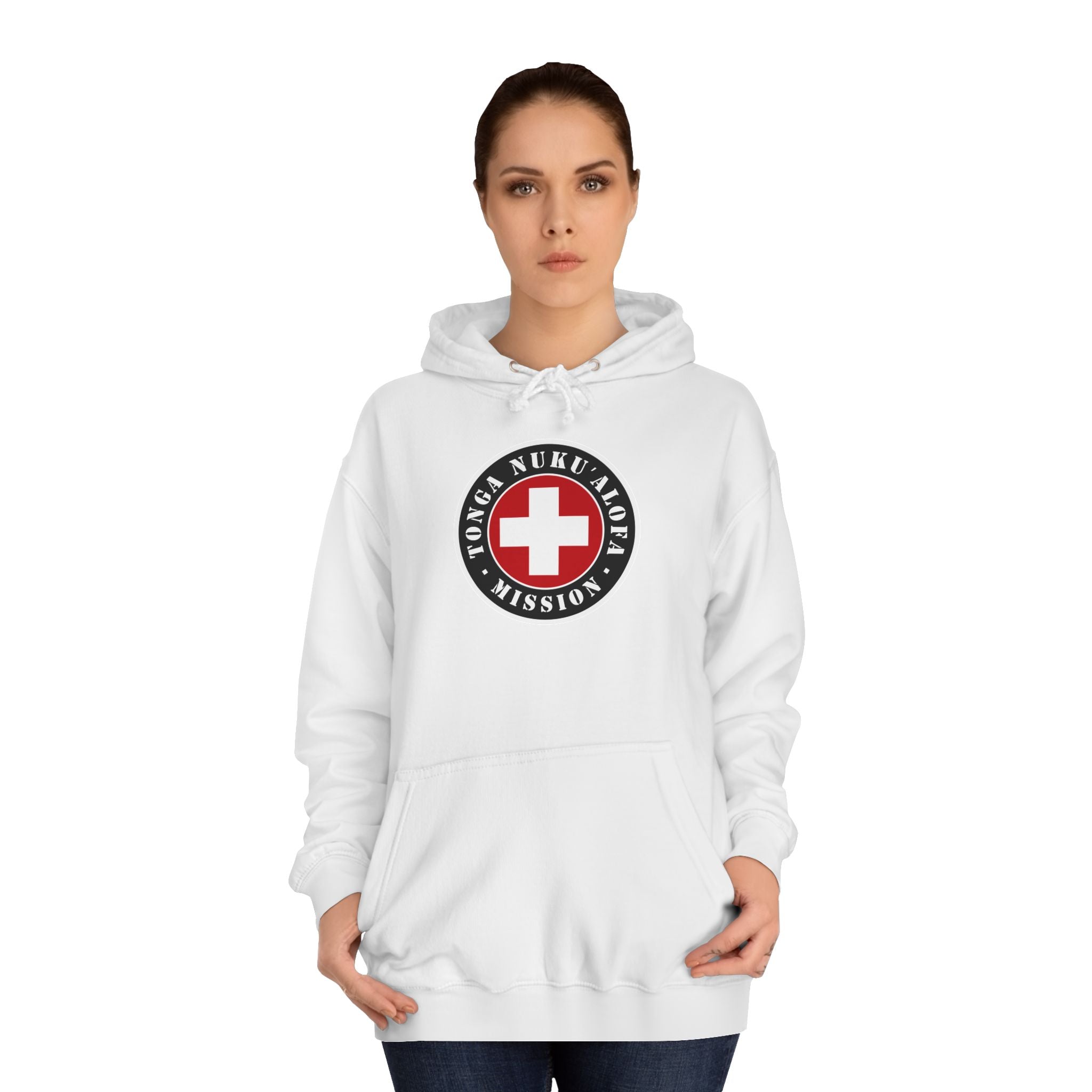 Tonga Nukualofa Mission Flag Logo (Black Border) College Hoodie - Mission Wishlist - LDS Missionary Gift Store