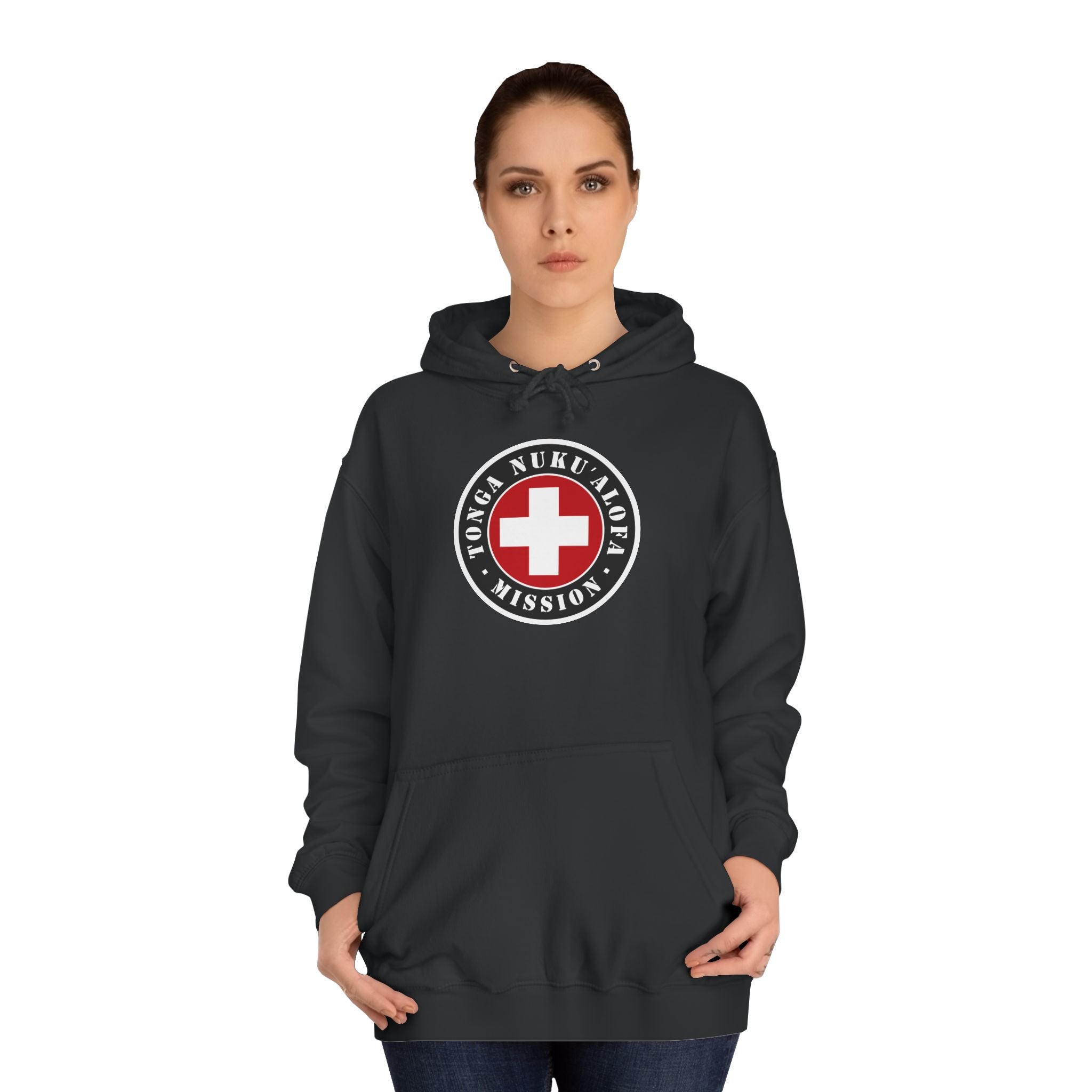 Tonga Nukualofa Mission Flag Logo (Black Border) College Hoodie - Mission Wishlist - LDS Missionary Gift Store