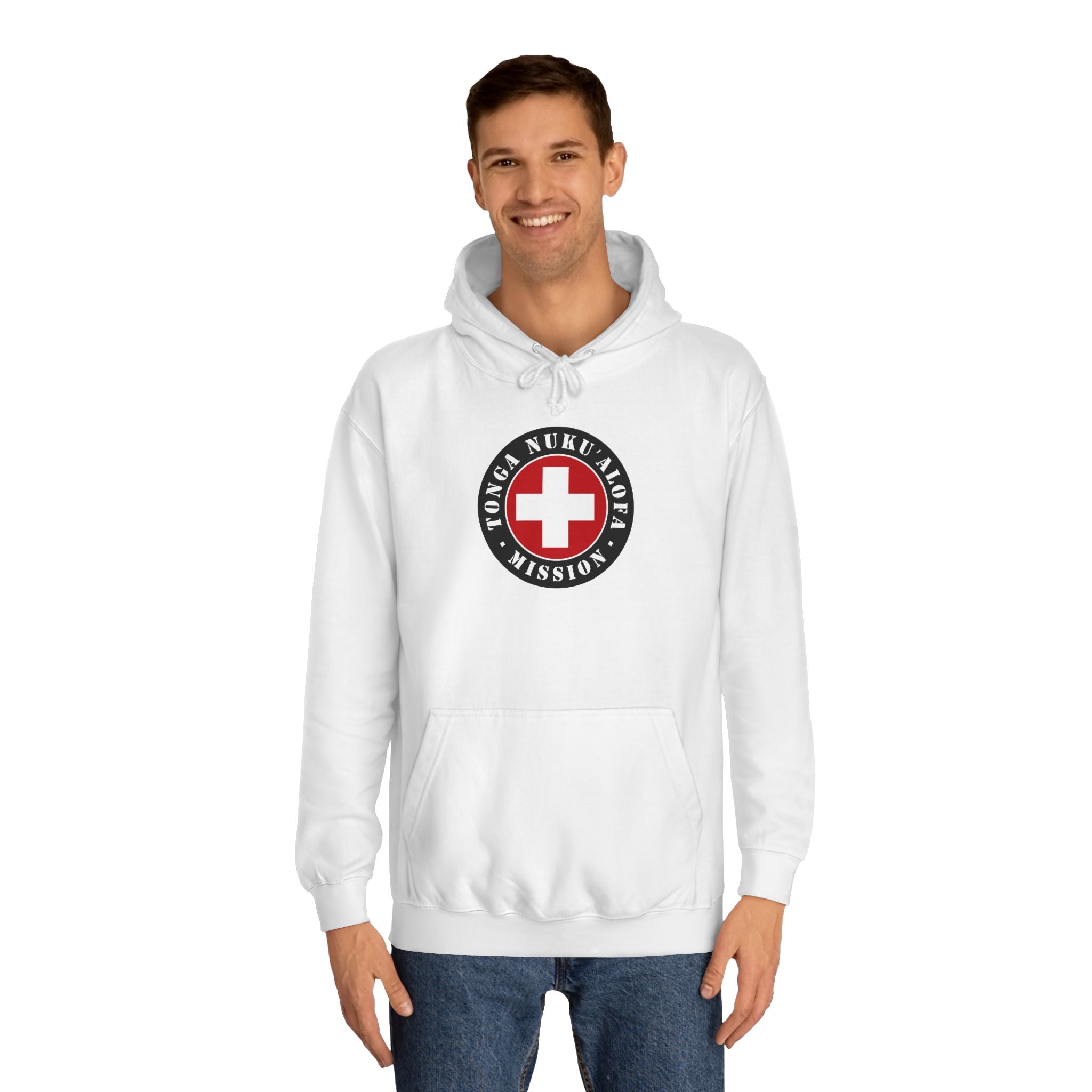 Tonga Nukualofa Mission Flag Logo (Black Border) College Hoodie - Mission Wishlist - LDS Missionary Gift Store