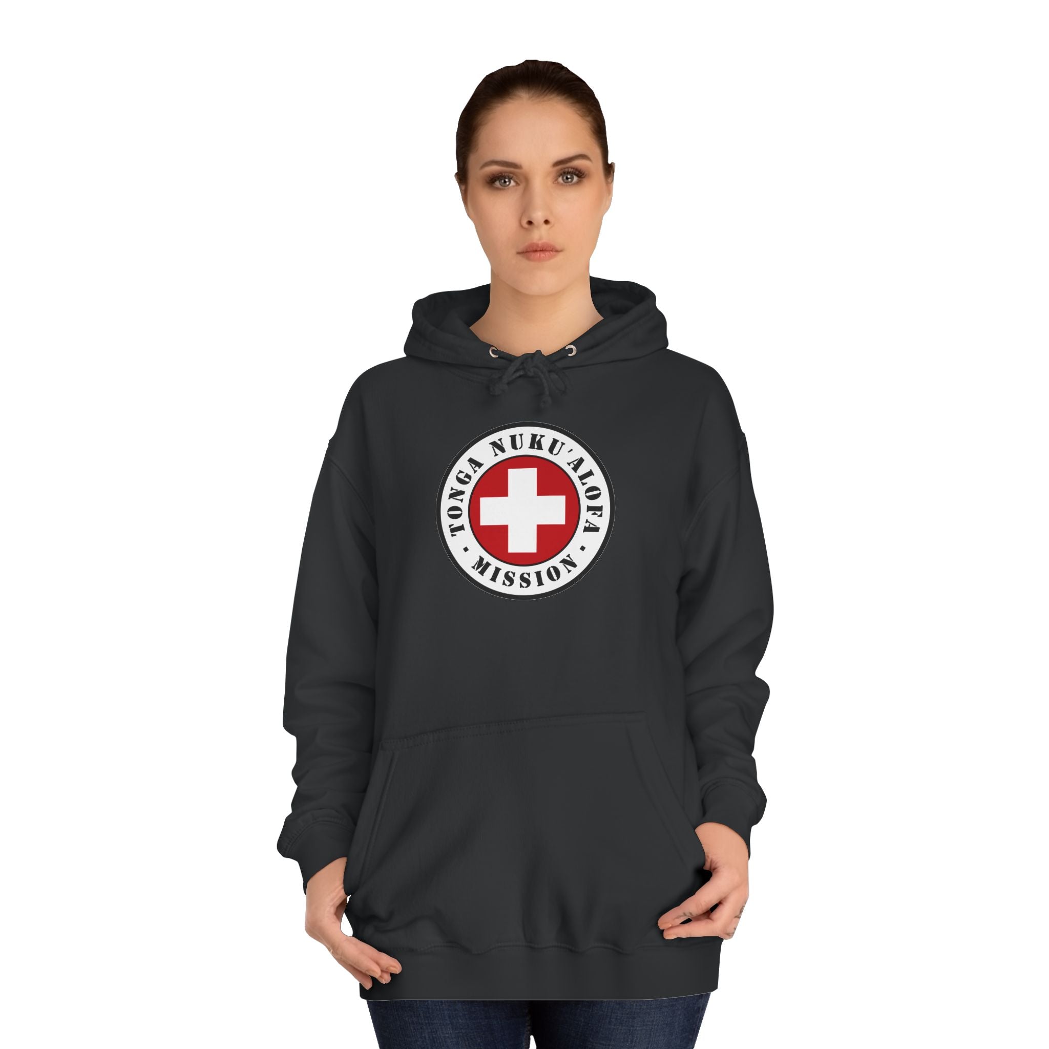 Tonga Nukualofa Mission Flag Logo (White Border) College Hoodie - Latter-Day Saint LDS Missionary Gift - Book of Mormon