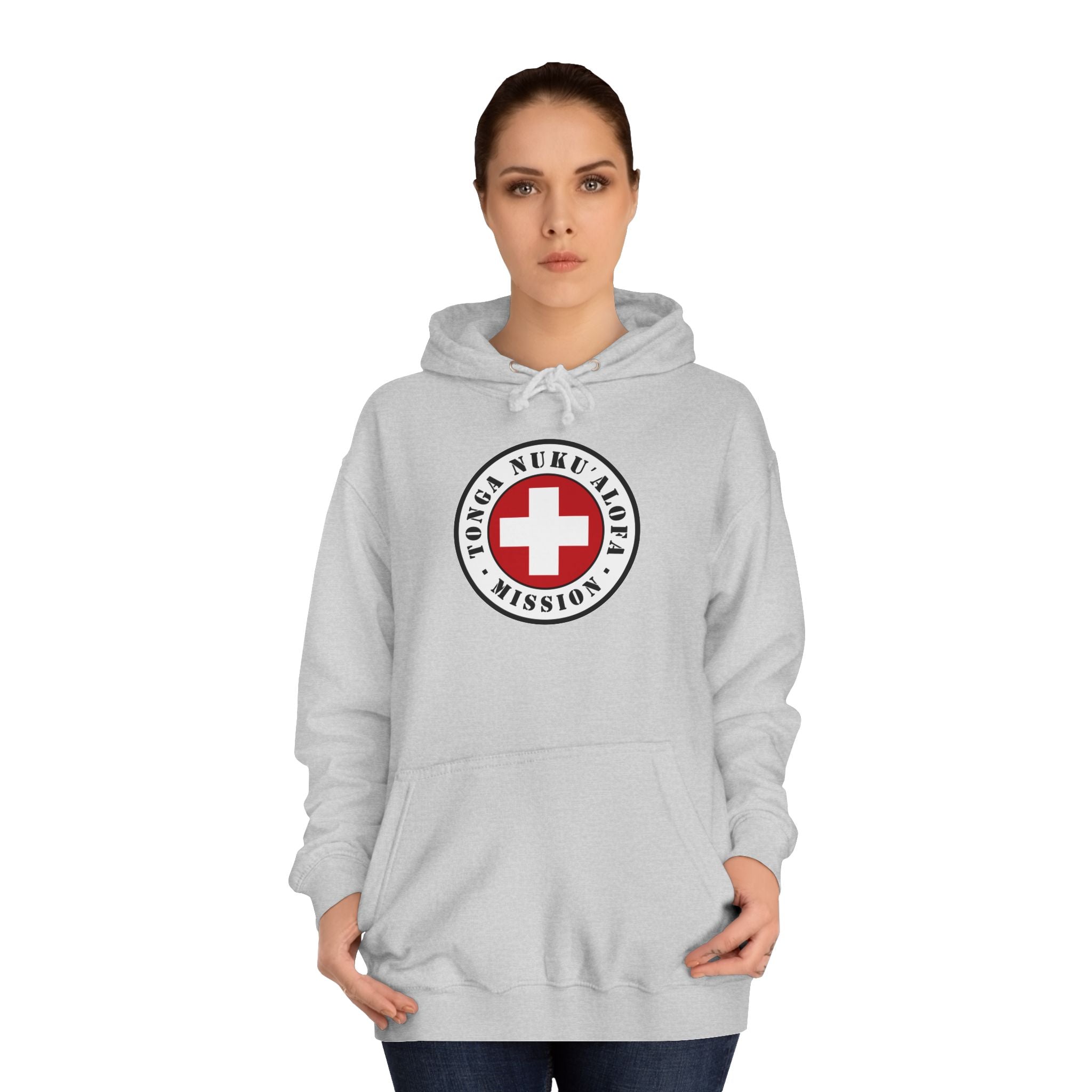 Tonga Nukualofa Mission Flag Logo (White Border) College Hoodie - Latter-Day Saint LDS Missionary Gift - Book of Mormon