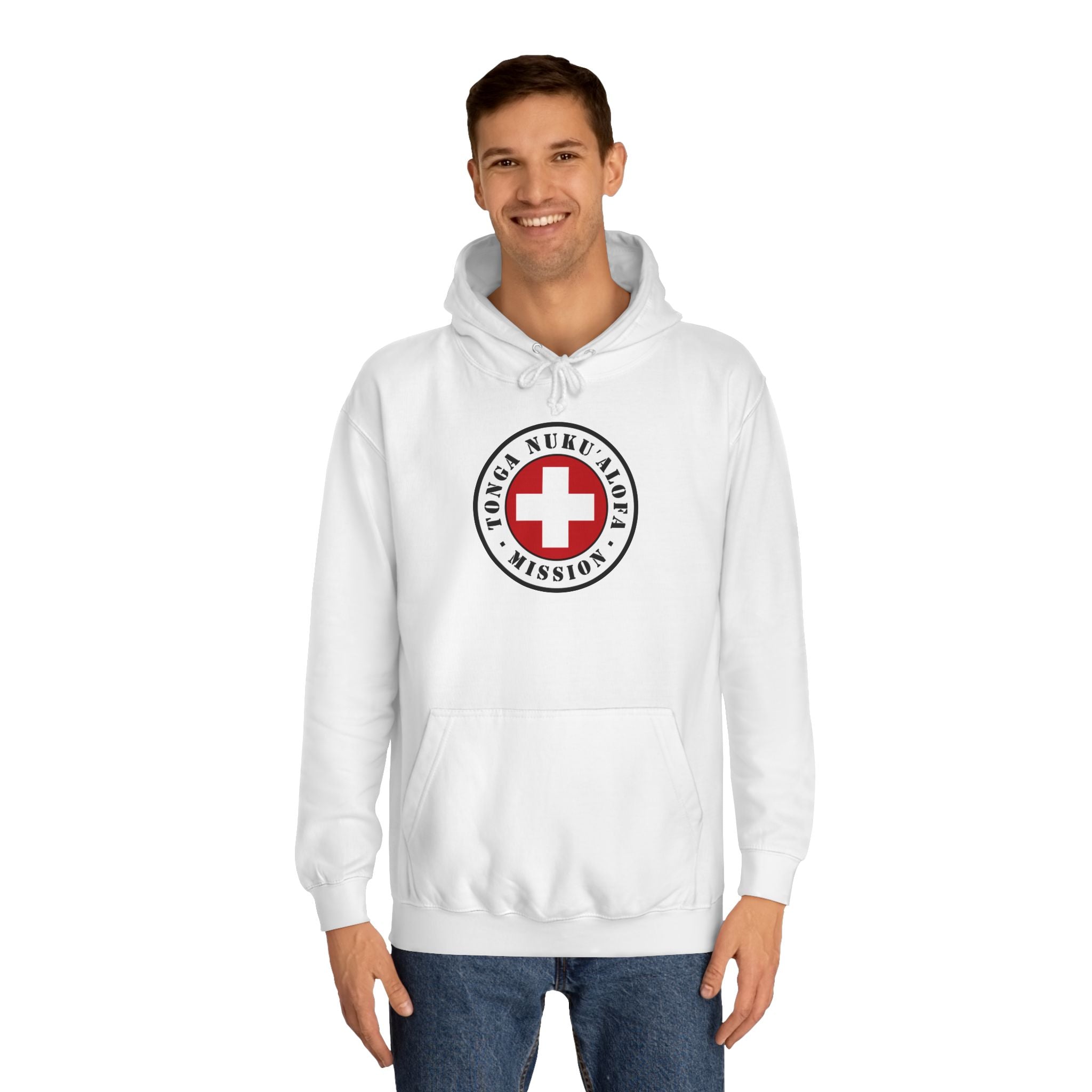 Tonga Nukualofa Mission Flag Logo (White Border) College Hoodie - Latter-Day Saint LDS Missionary Gift - Book of Mormon