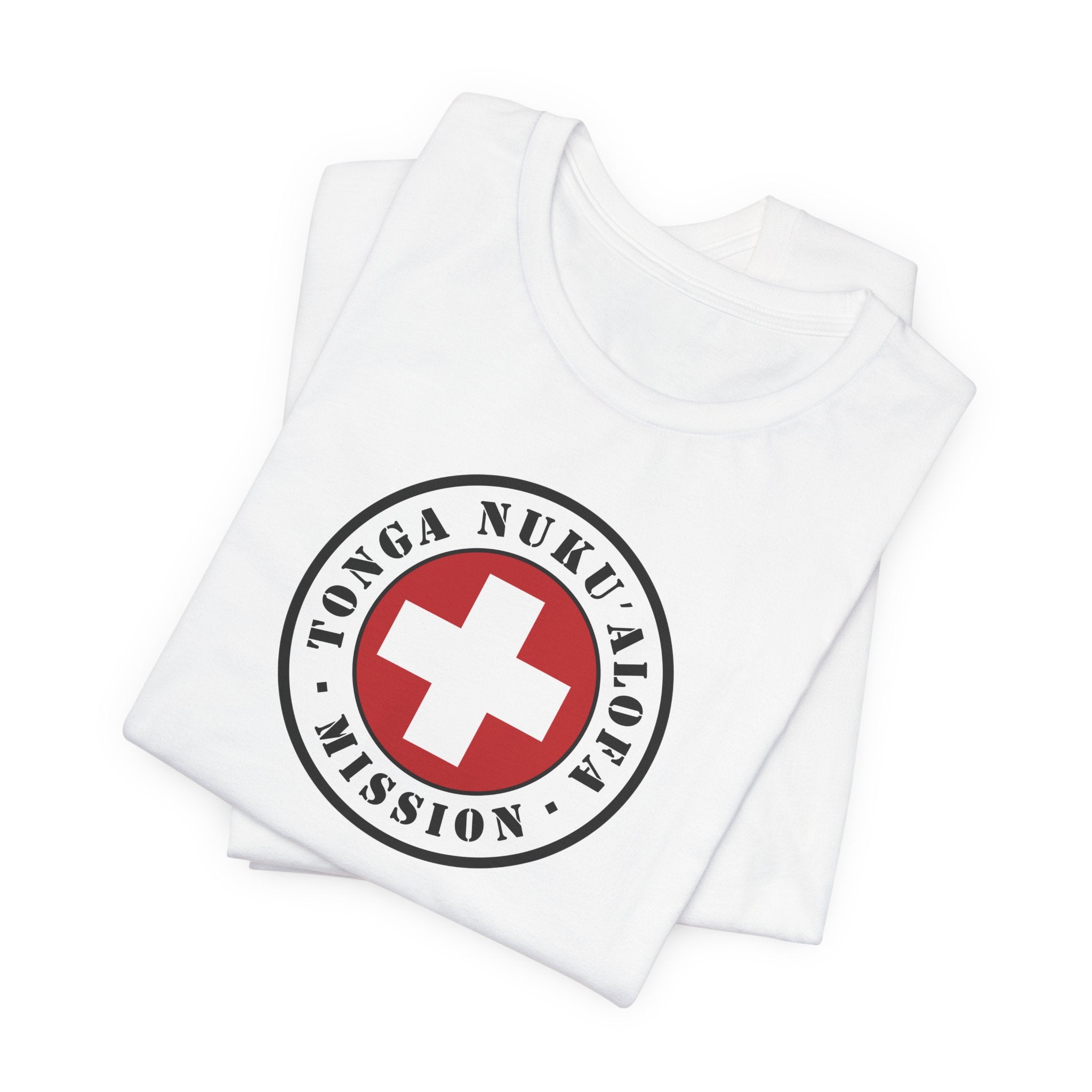 Tonga Nukualofa Mission Flag Logo (White Border) T-shirt - Mission Wishlist - LDS Missionary Gift Store