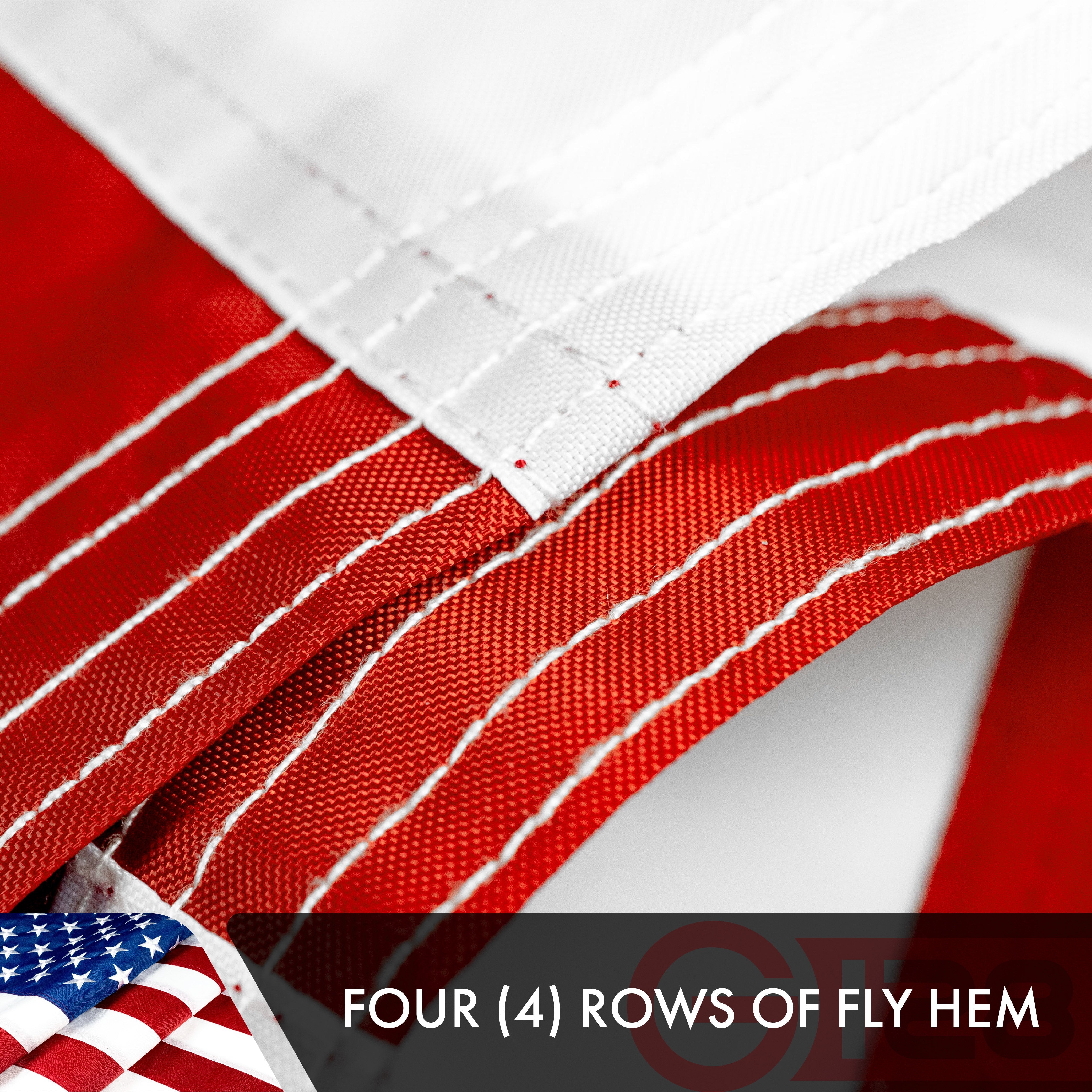 American Flag 210D Embroidered Polyester 3x5 Ft - Double Sided