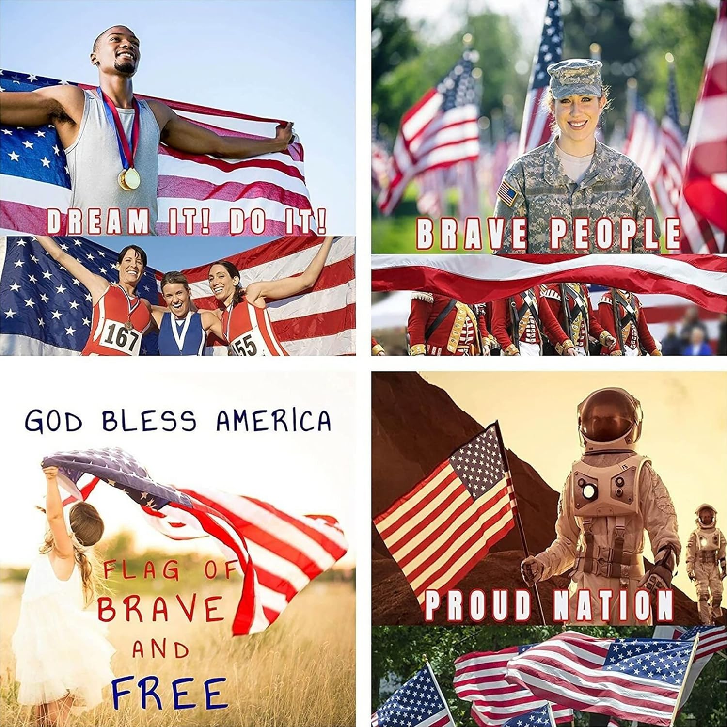 G128 - American USA US Flag 3x5 ft Deluxe Embroidered Stars Sewn Stripes Brass Grommets Durable Indoor Outdoor Use