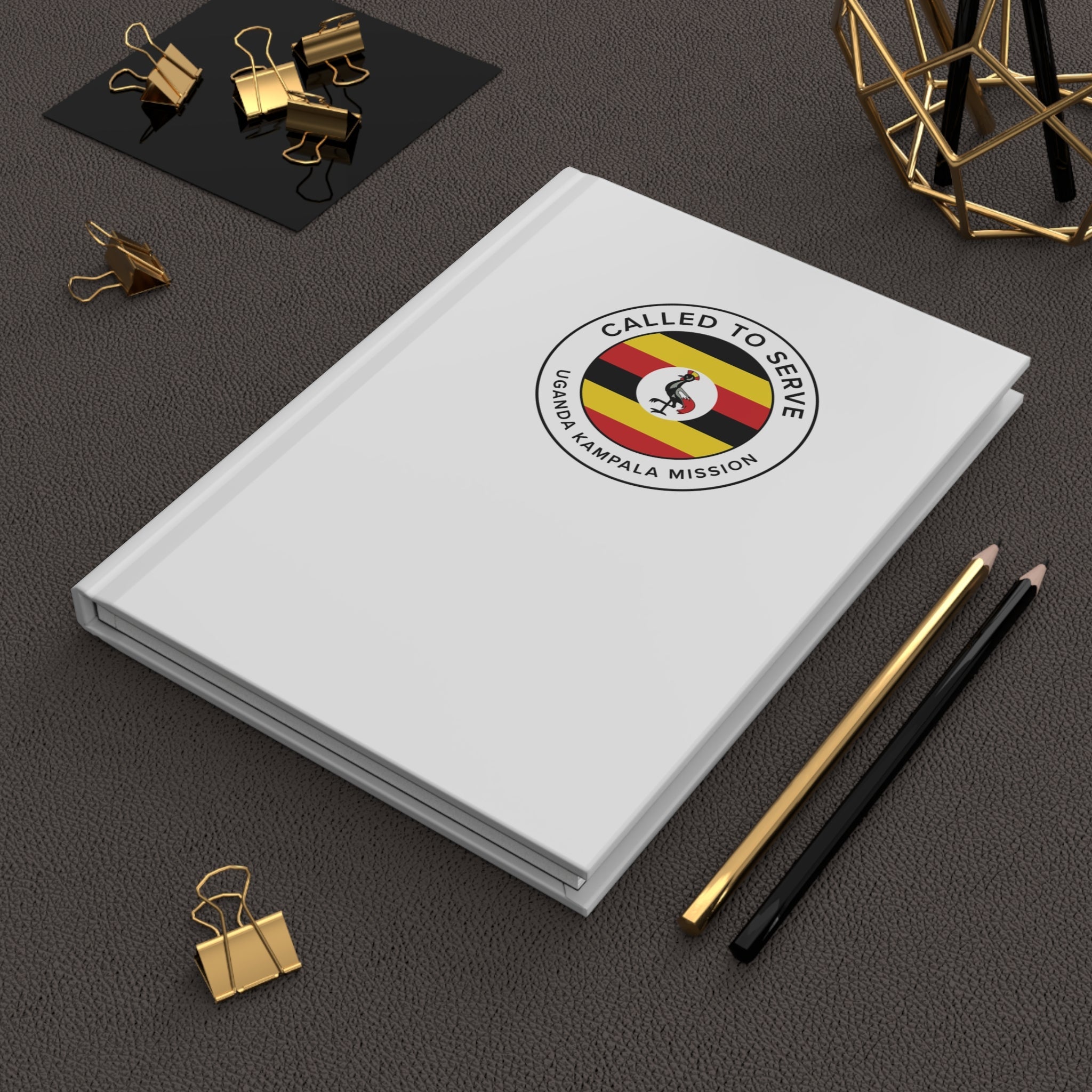 Uganda Kampala Mission Circle Flag Called to Serve White Hardcover Journal Matte - Mission Wishlist - LDS Missionary Gift Store