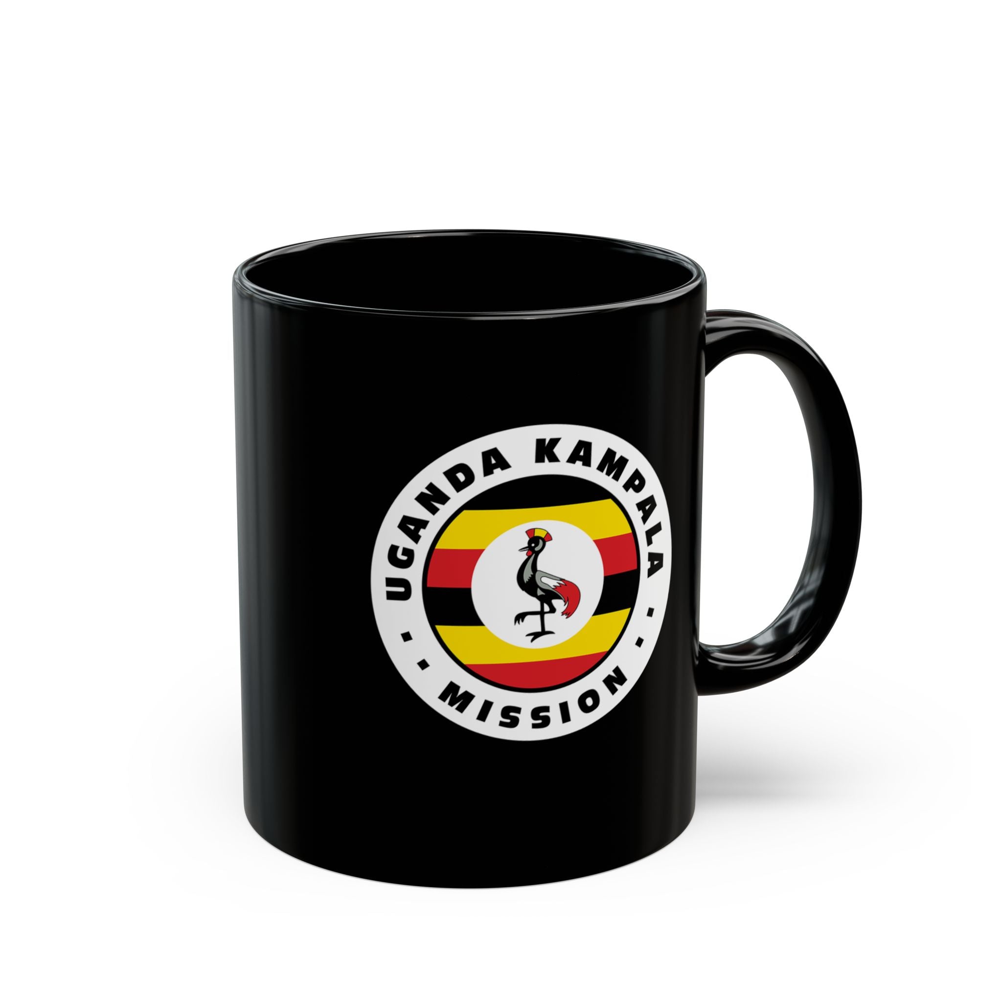 Uganda Kampala Mission Circular Flag Black Ceramic Mug - Mission Wishlist - LDS Missionary Gift Store