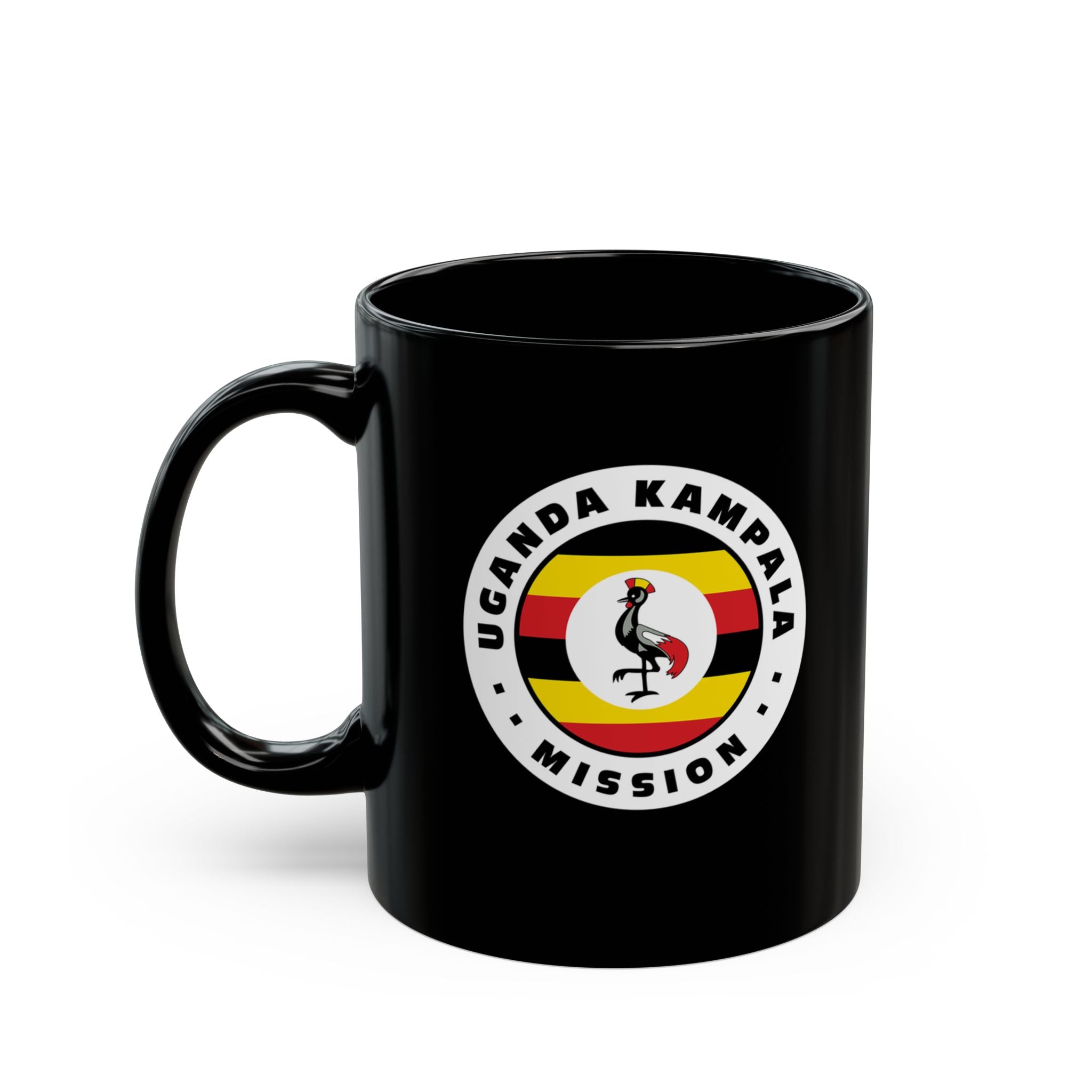 Uganda Kampala Mission Circular Flag Black Ceramic Mug - Mission Wishlist - LDS Missionary Gift Store