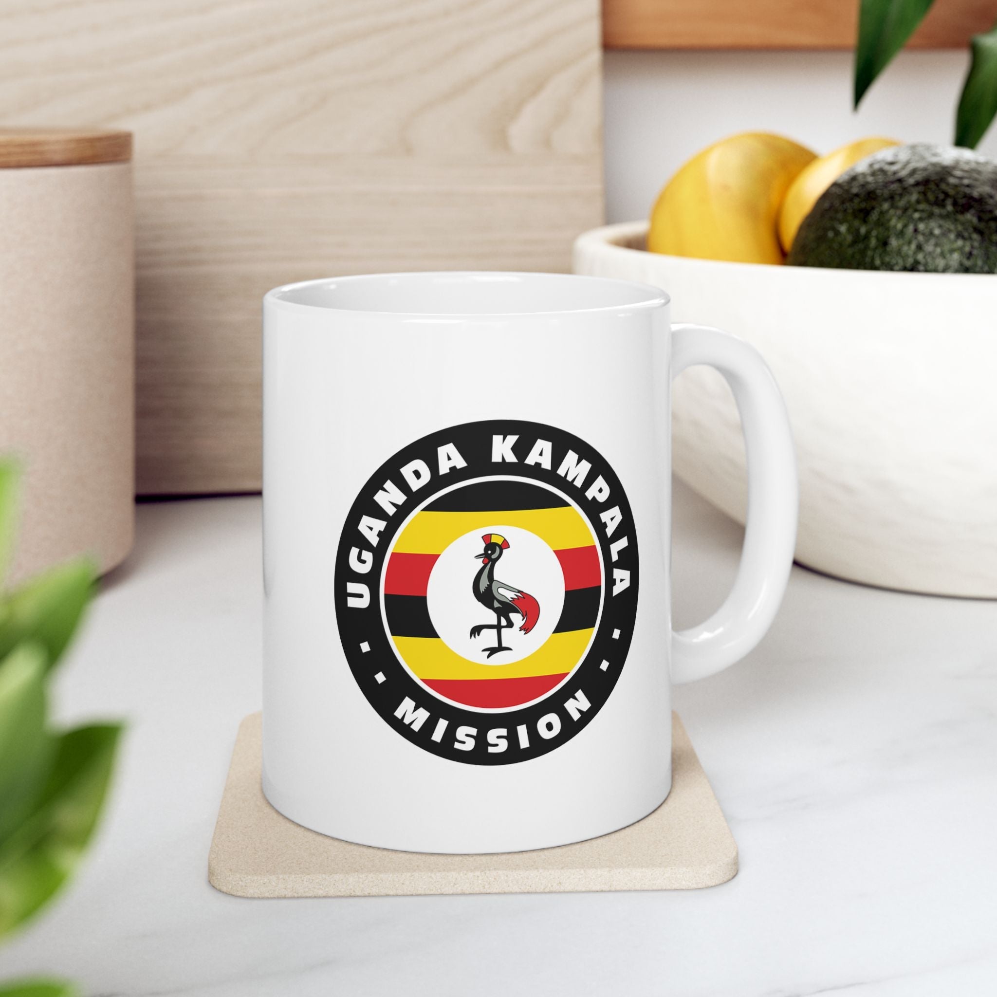 Uganda Kampala Mission Circular Flag White Ceramic Mug - Mission Wishlist - LDS Missionary Gift Store