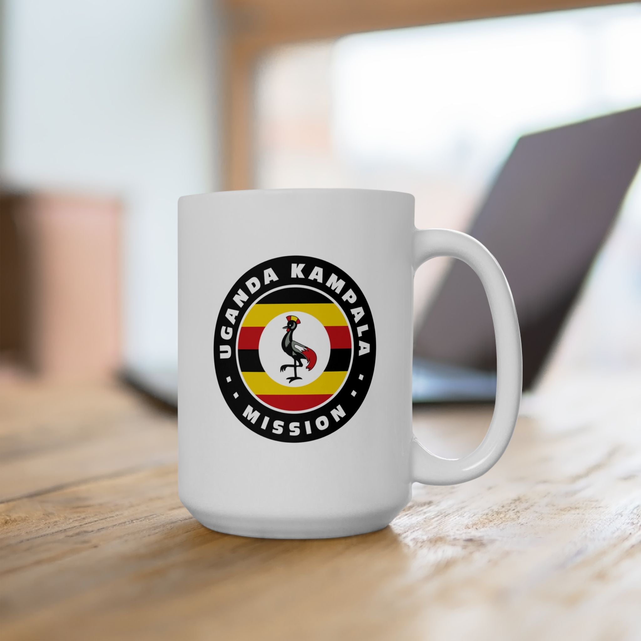 Uganda Kampala Mission Circular Flag White Ceramic Mug - Mission Wishlist - LDS Missionary Gift Store