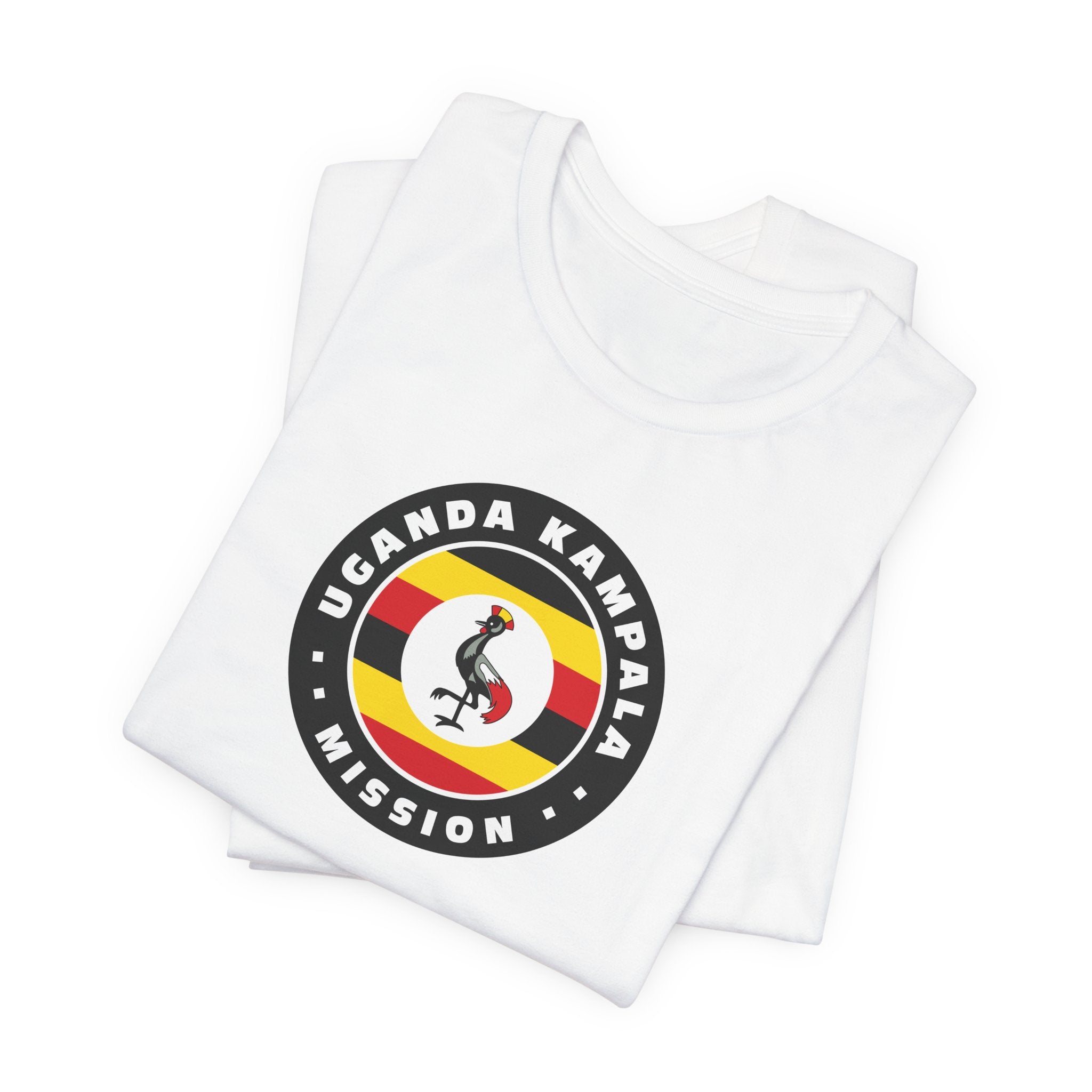 Uganda Kampala Mission Flag Logo (Black Border) T-shirt - Mission Wishlist - LDS Missionary Gift Store