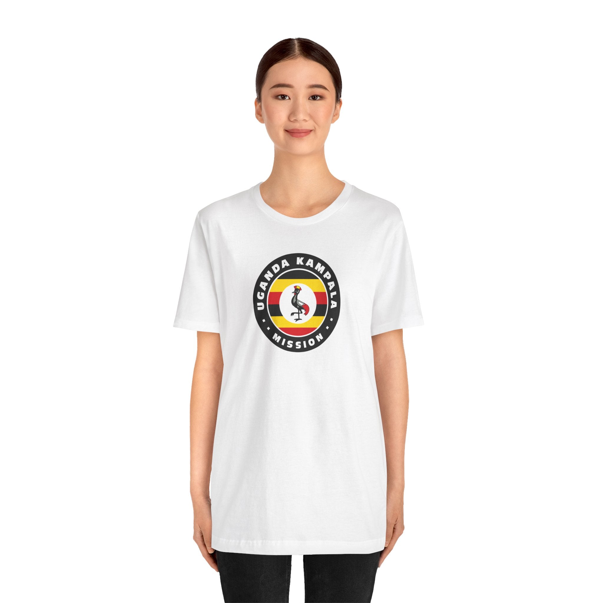 Uganda Kampala Mission Flag Logo (Black Border) T-shirt - Mission Wishlist - LDS Missionary Gift Store