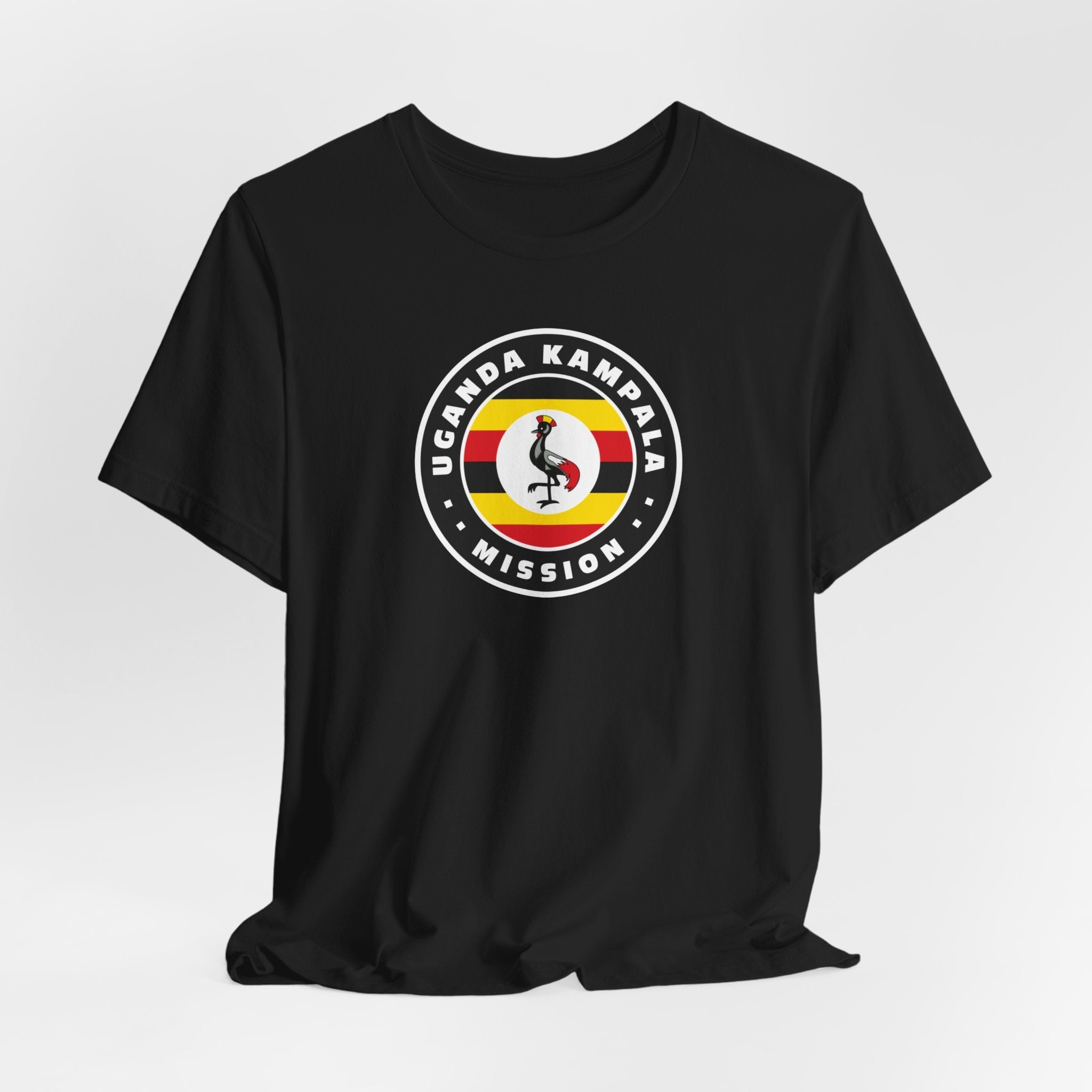 Uganda Kampala Mission Flag Logo (Black Border) T-shirt - Mission Wishlist - LDS Missionary Gift Store