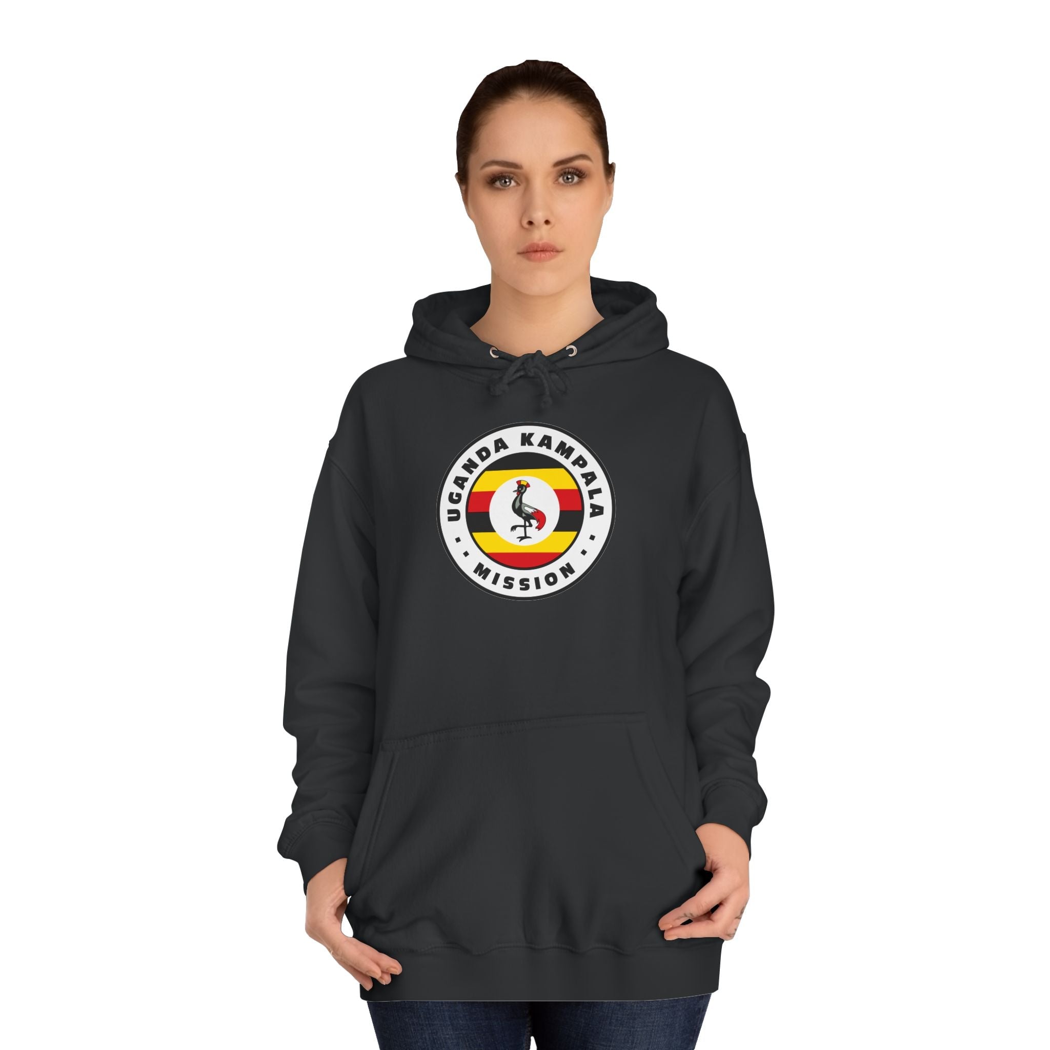 Uganda Kampala Mission Flag Logo (White Border) College Hoodie - Mission Wishlist - LDS Missionary Gift Store