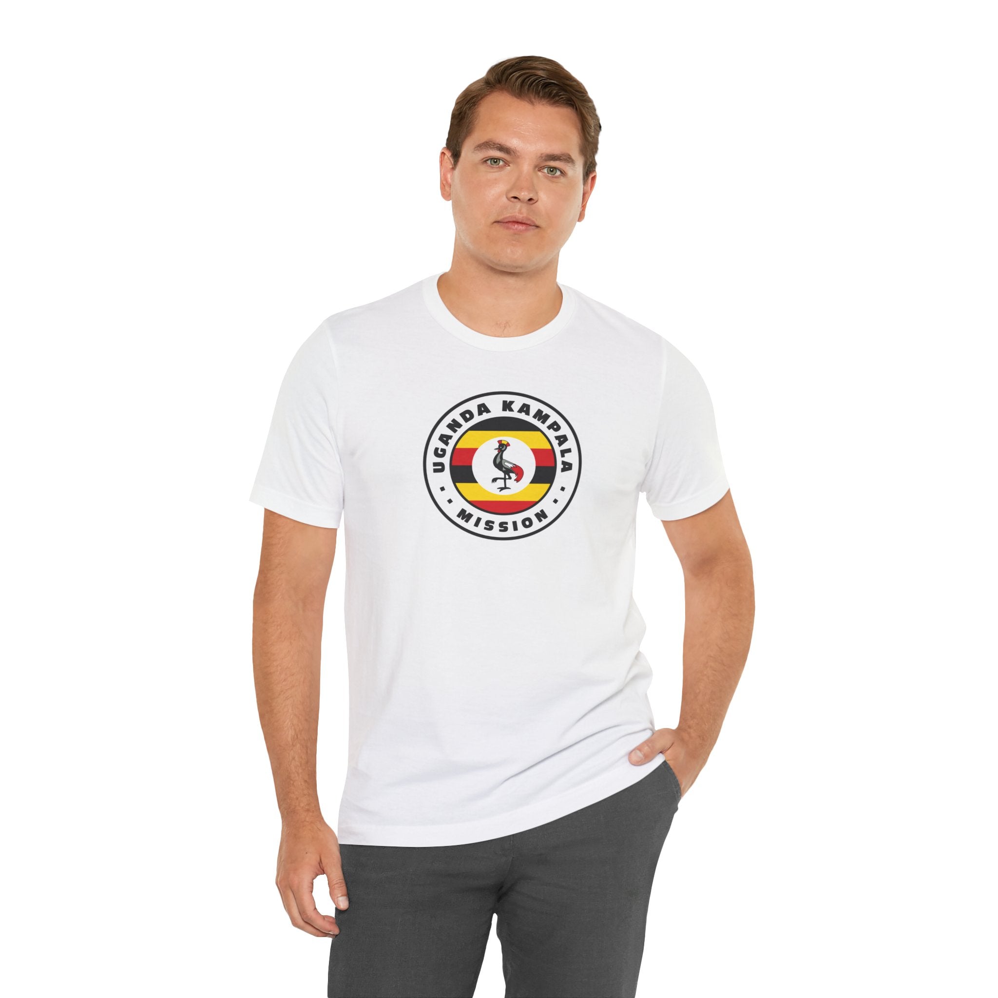Uganda Kampala Mission Flag Logo (White Border) T-shirt - Mission Wishlist - LDS Missionary Gift Store