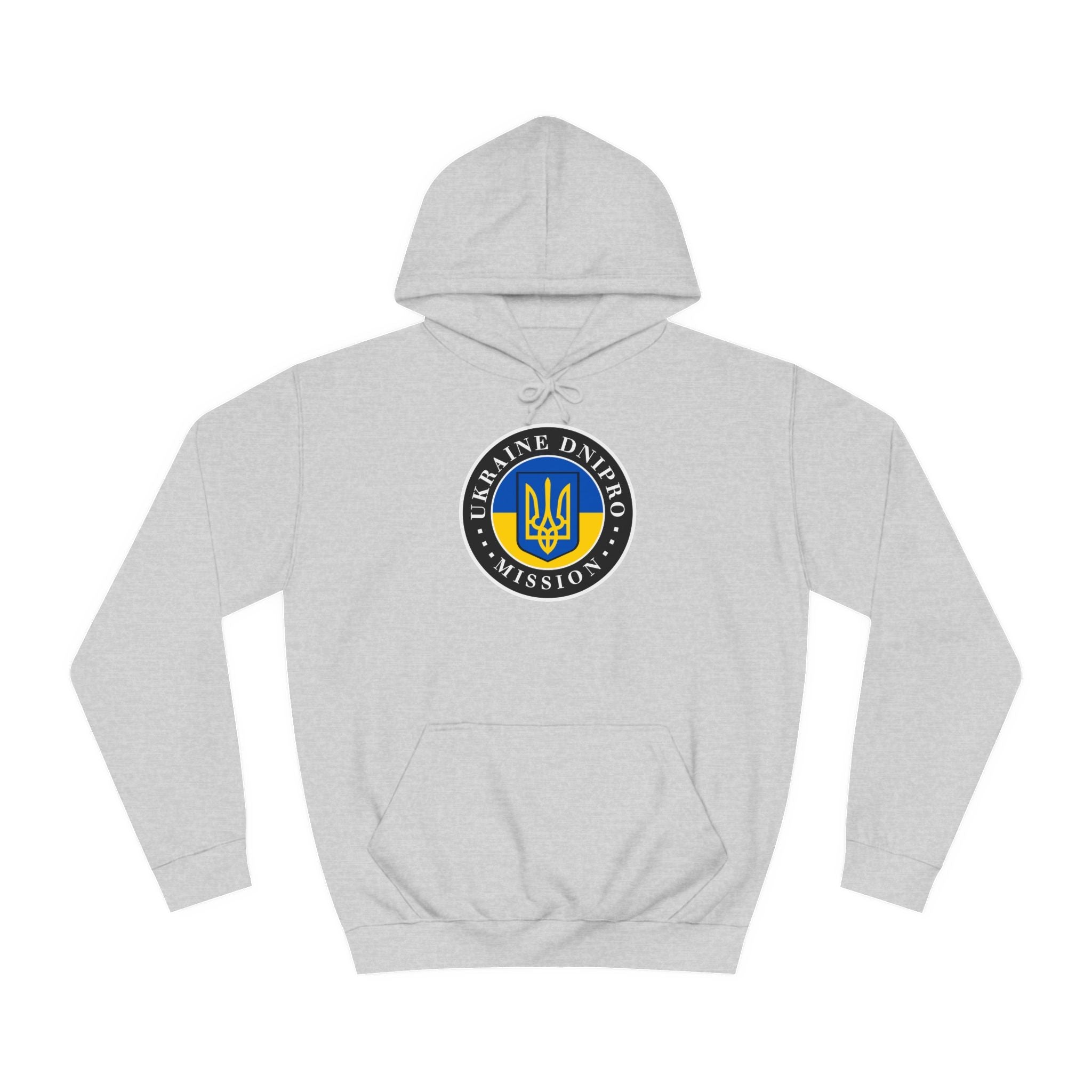 Ukraine Dnipro Mission Flag Logo (Black Border) College Hoodie - Mission Wishlist - LDS Missionary Gift Store