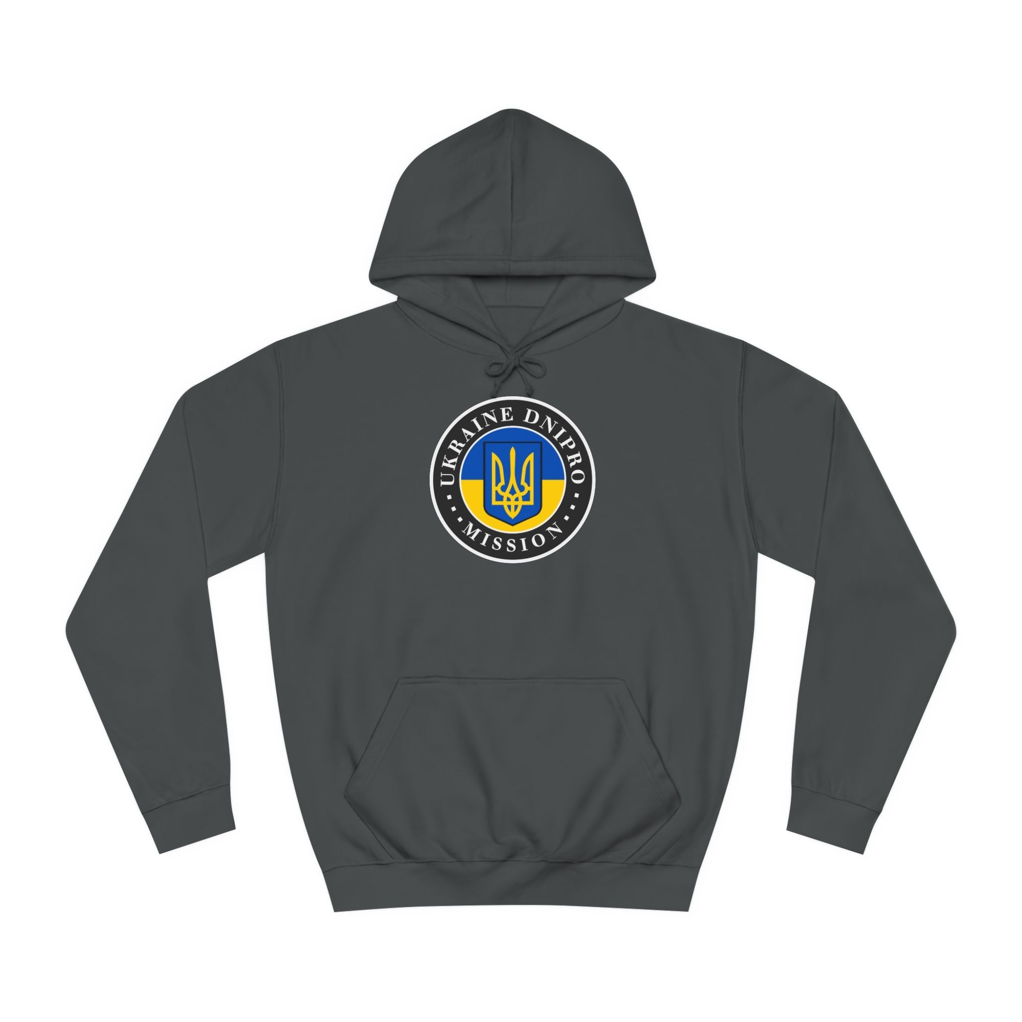 Ukraine Dnipro Mission Flag Logo (Black Border) College Hoodie - Mission Wishlist - LDS Missionary Gift Store
